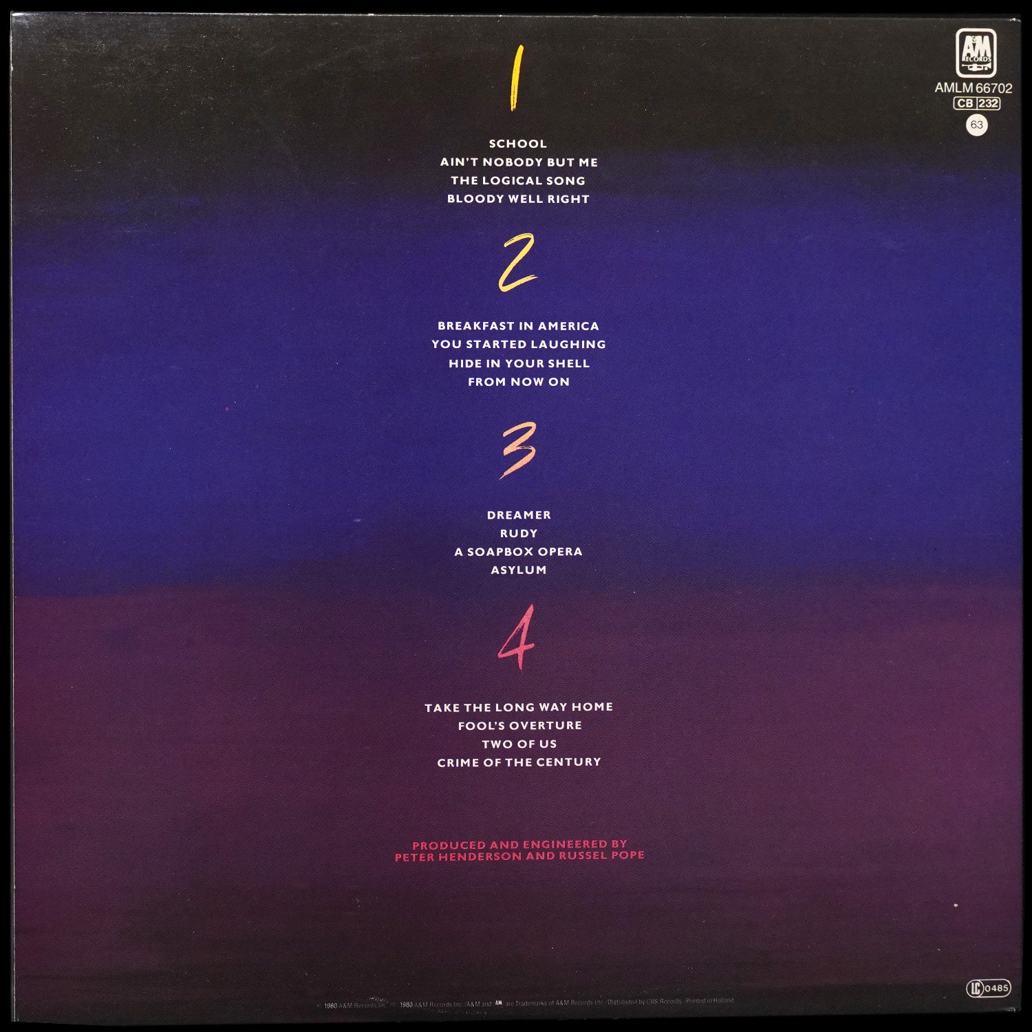 LP Supertramp — Paris (2LP) фото 2
