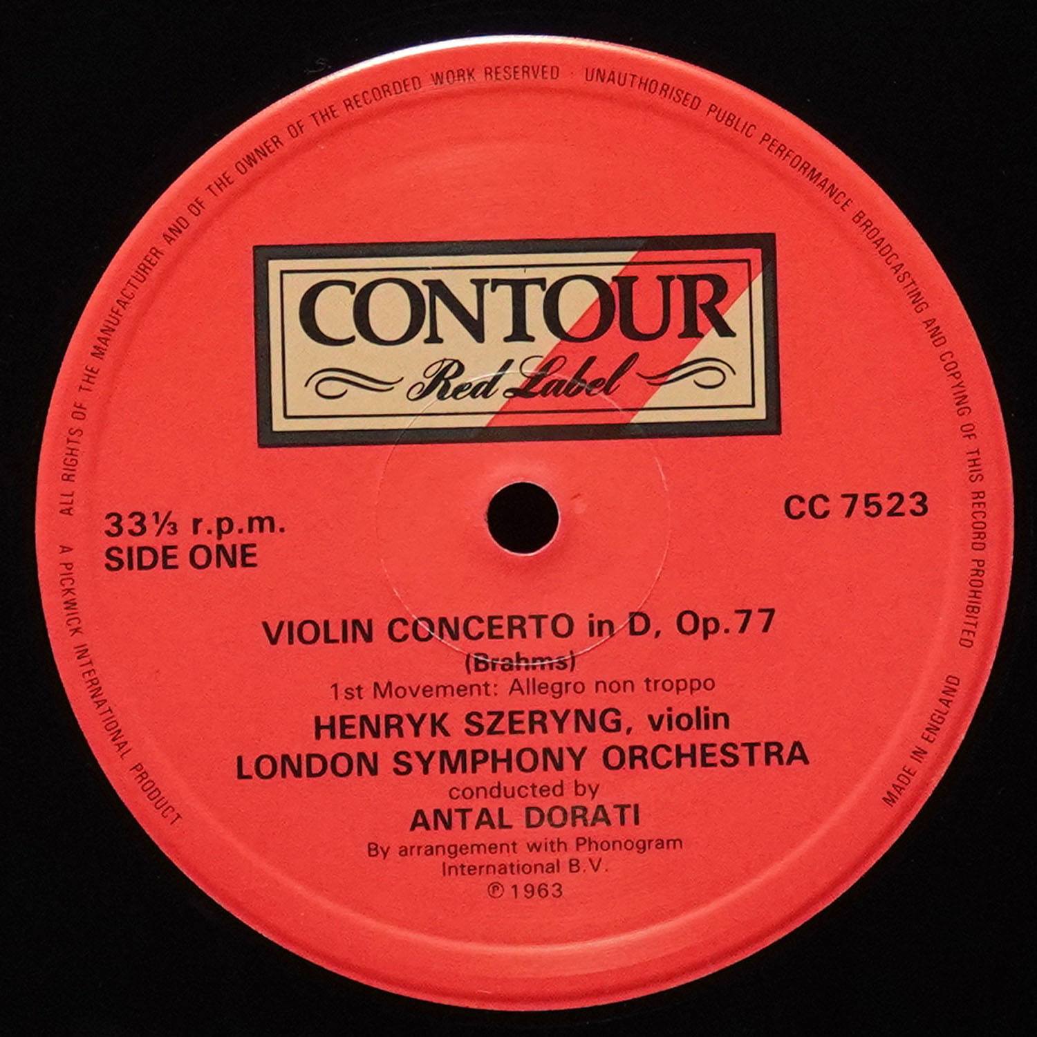 LP Henryk Szeryng — Brahms: Violin Concerto фото 3