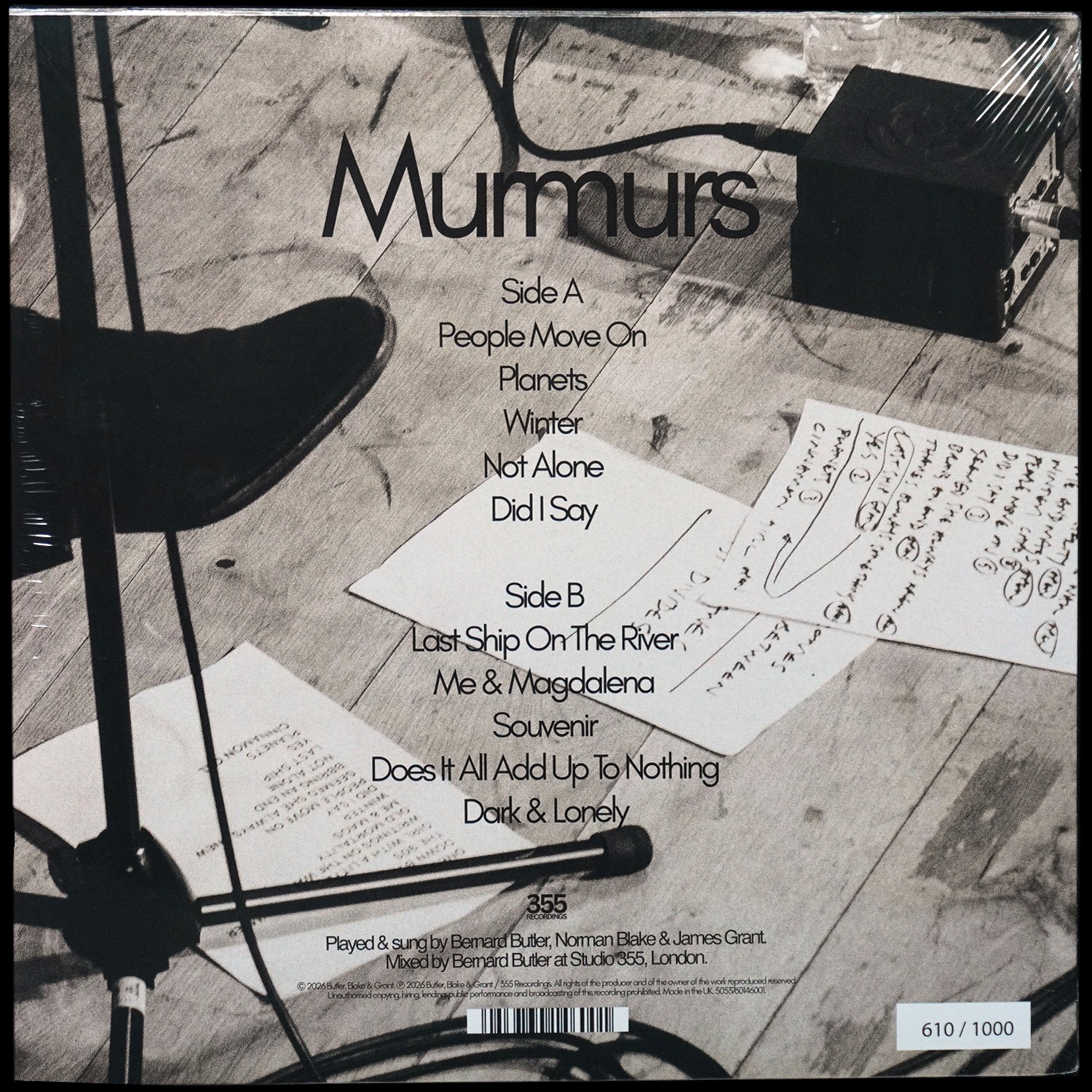 LP Butler, Blake & Grant — Murmurs (цветной винил) фото 2