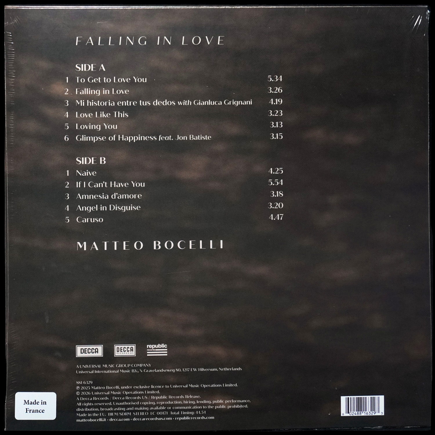 LP Matteo Bocelli — Falling In Love фото 2