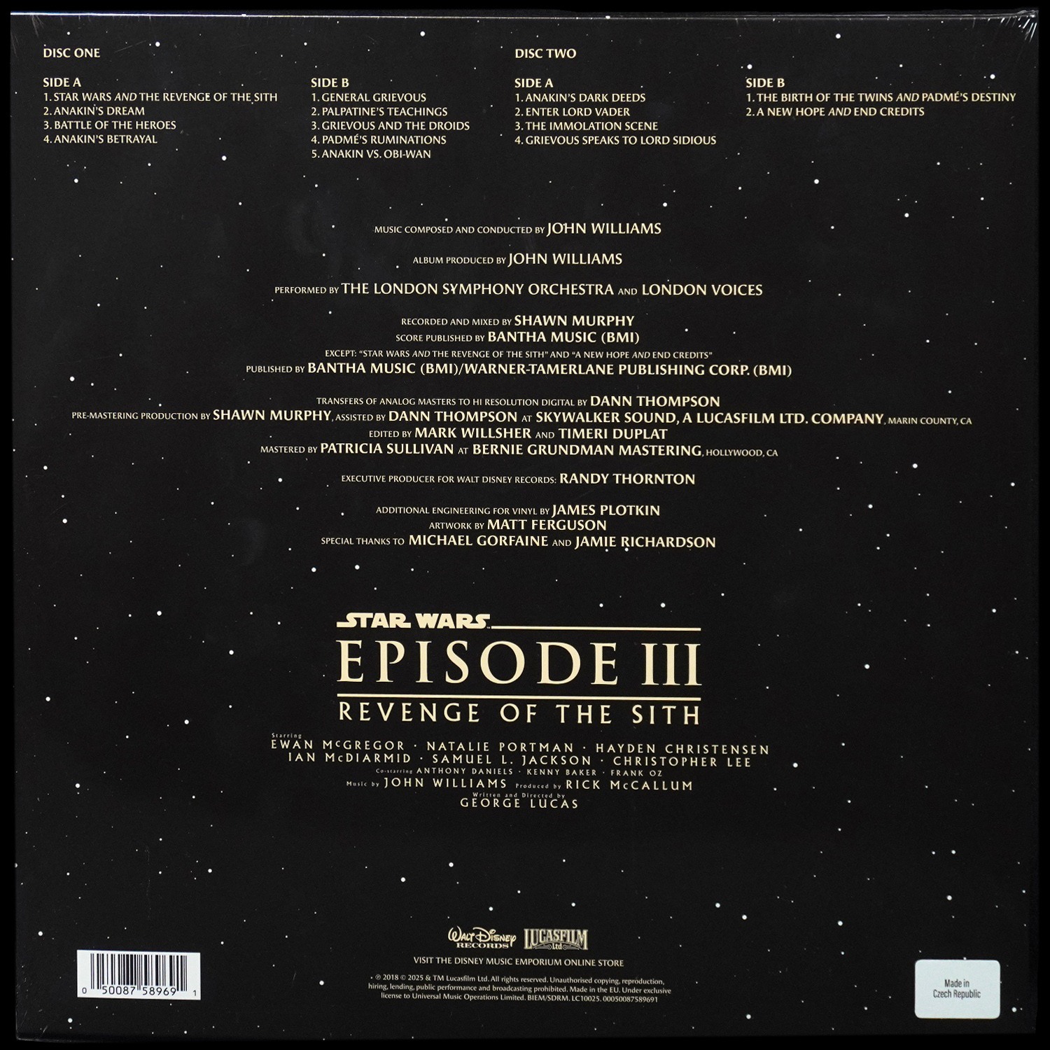 LP John Williams — Star Wars Episode III: Revenge Of The Sith (Original Motion Picture Soundtrack) (2LP, цветной винил) фото 2