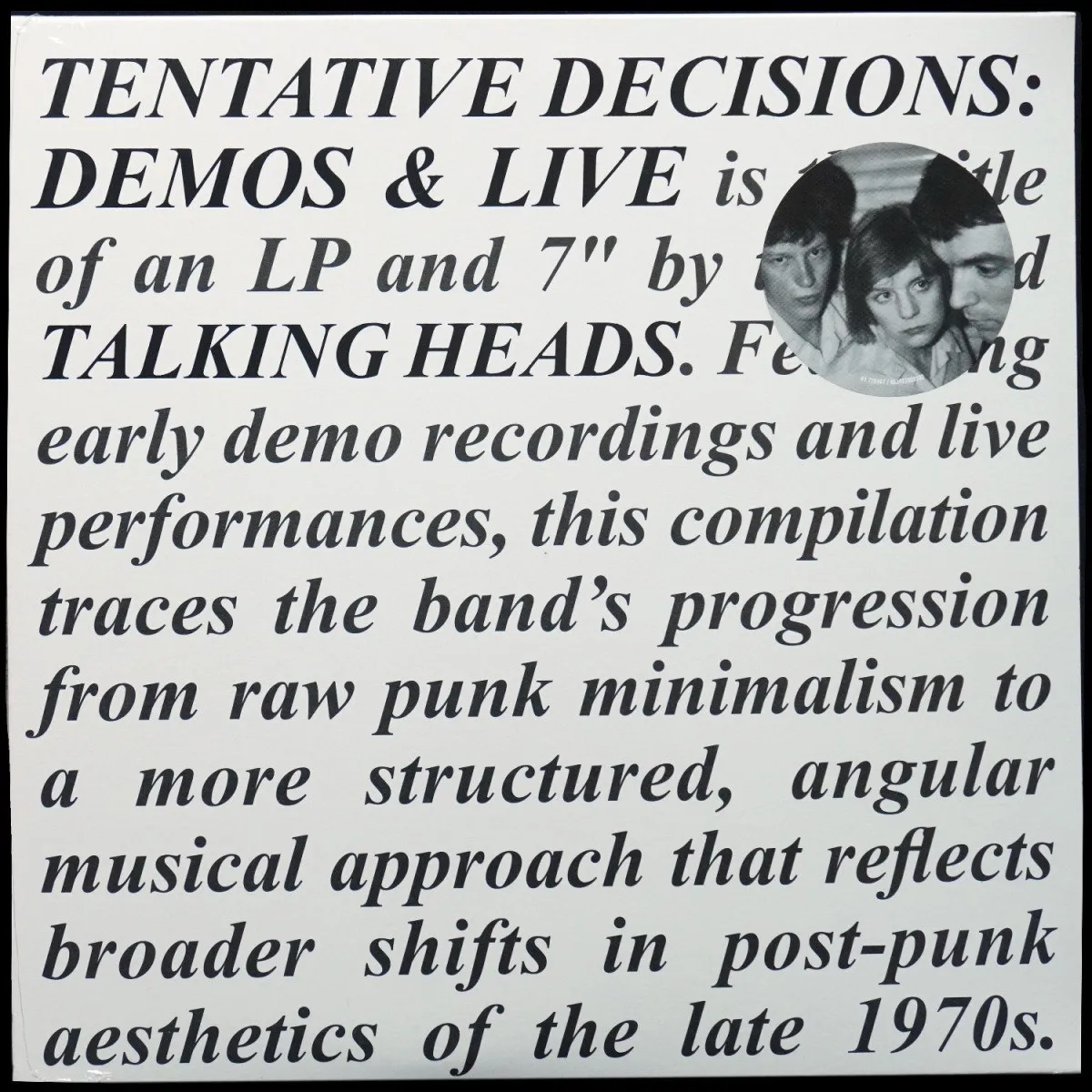 LP Talking Heads — Tentative Decisions: Demos & Live (2LP,  +7) фото