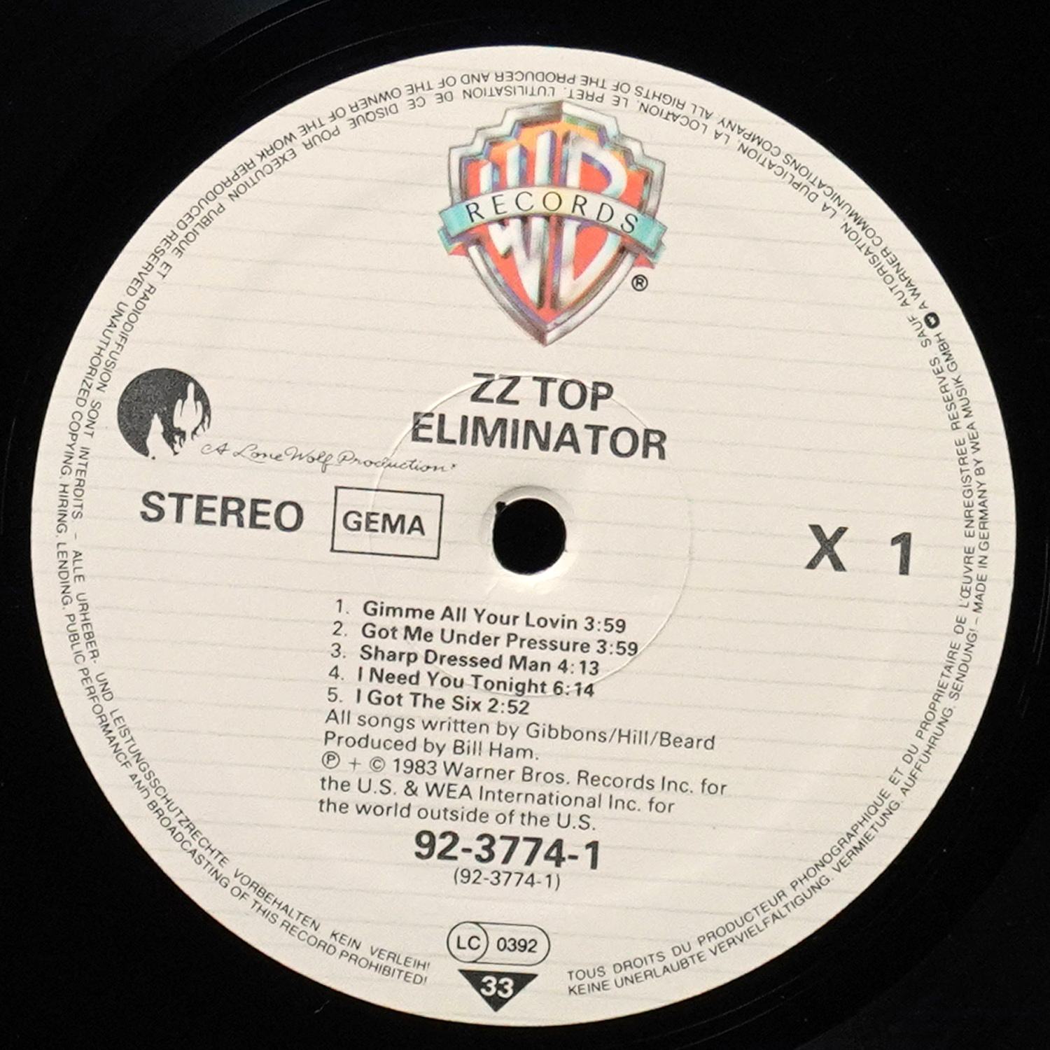 LP ZZ Top — Eliminator фото 3