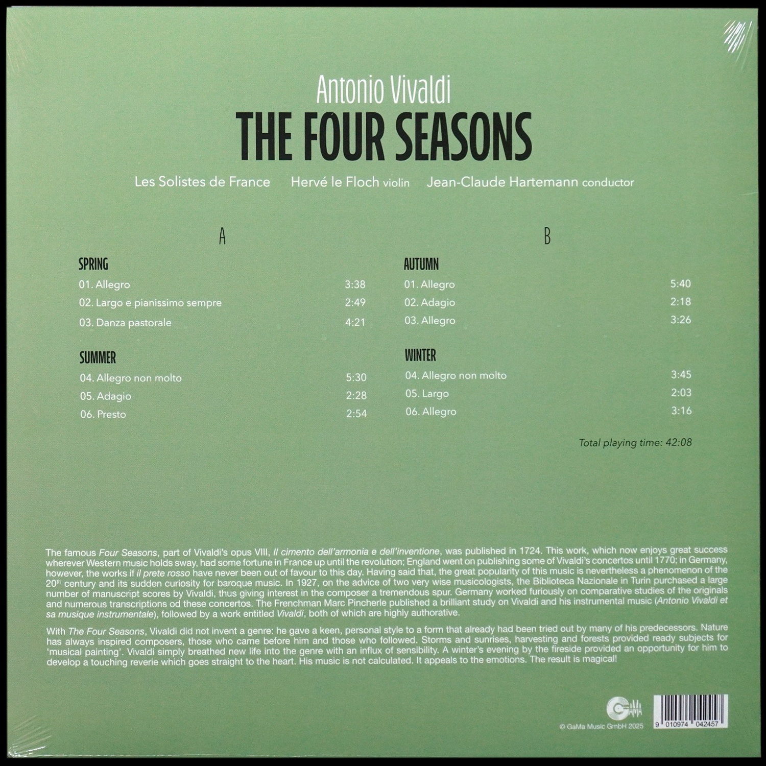 LP Jean-Claude Hartemann — Vivaldi: Four Seasons фото 2