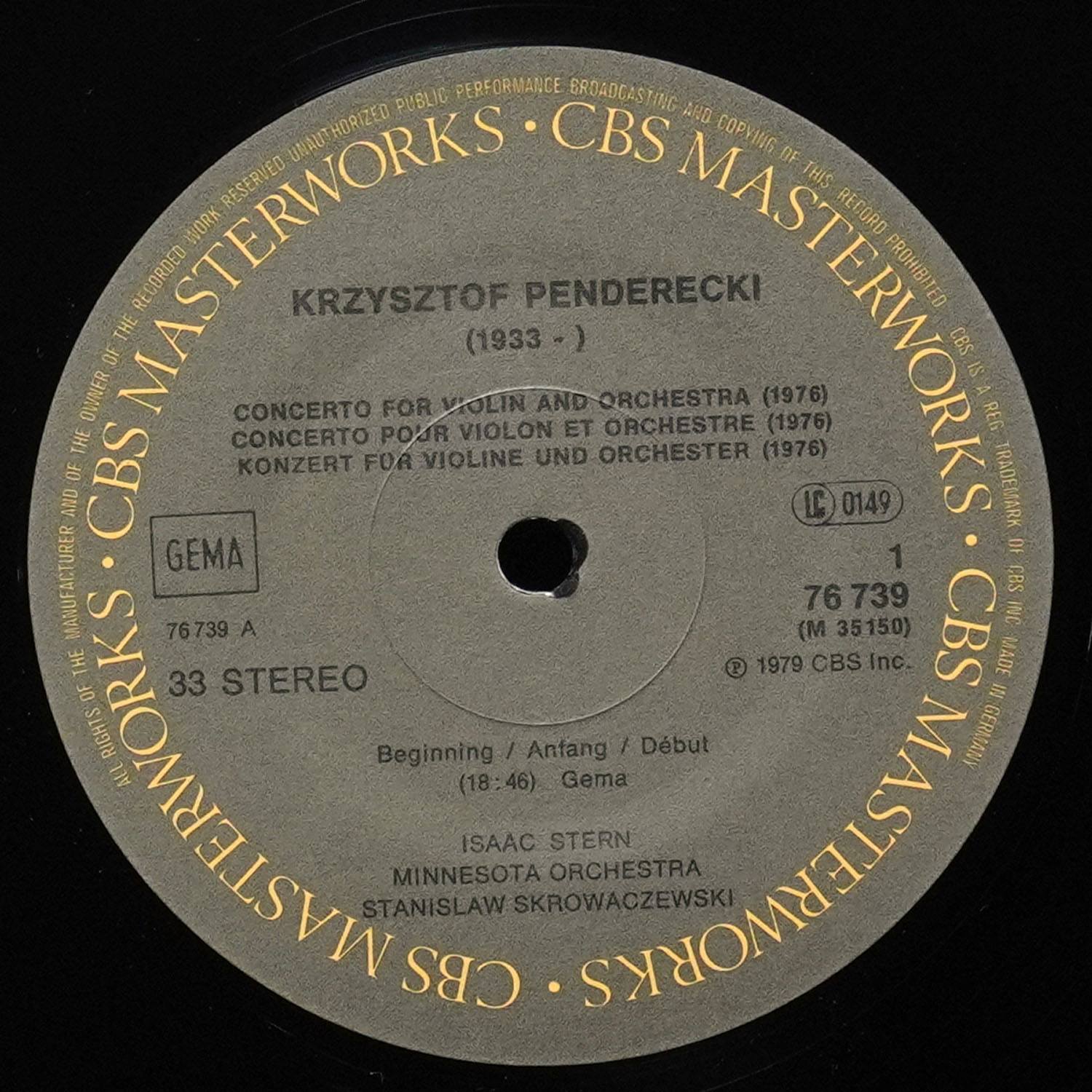 LP Stanislaw Skrowaczewski — Penderecki: Violin Concerto фото 2