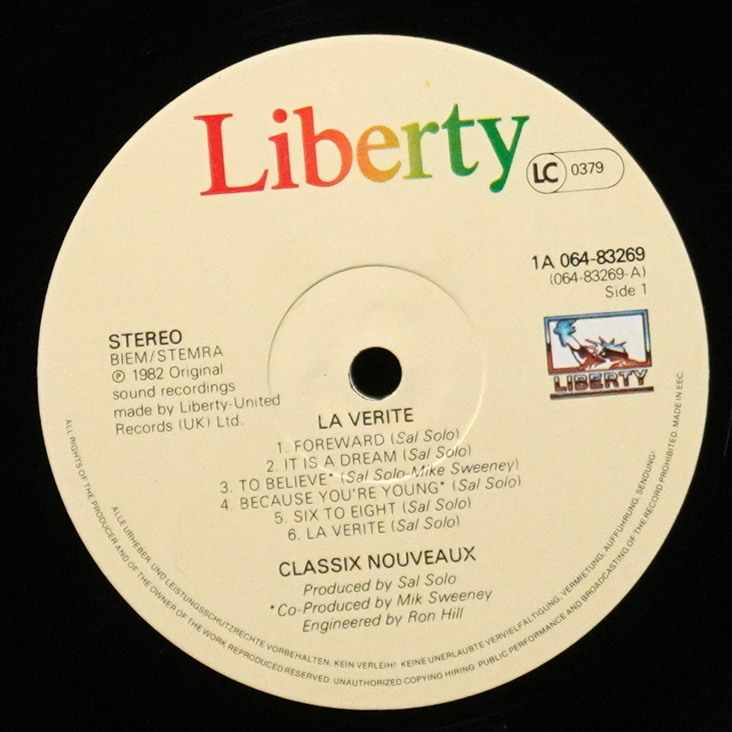 LP Classix Nouveaux — La Verite фото 2