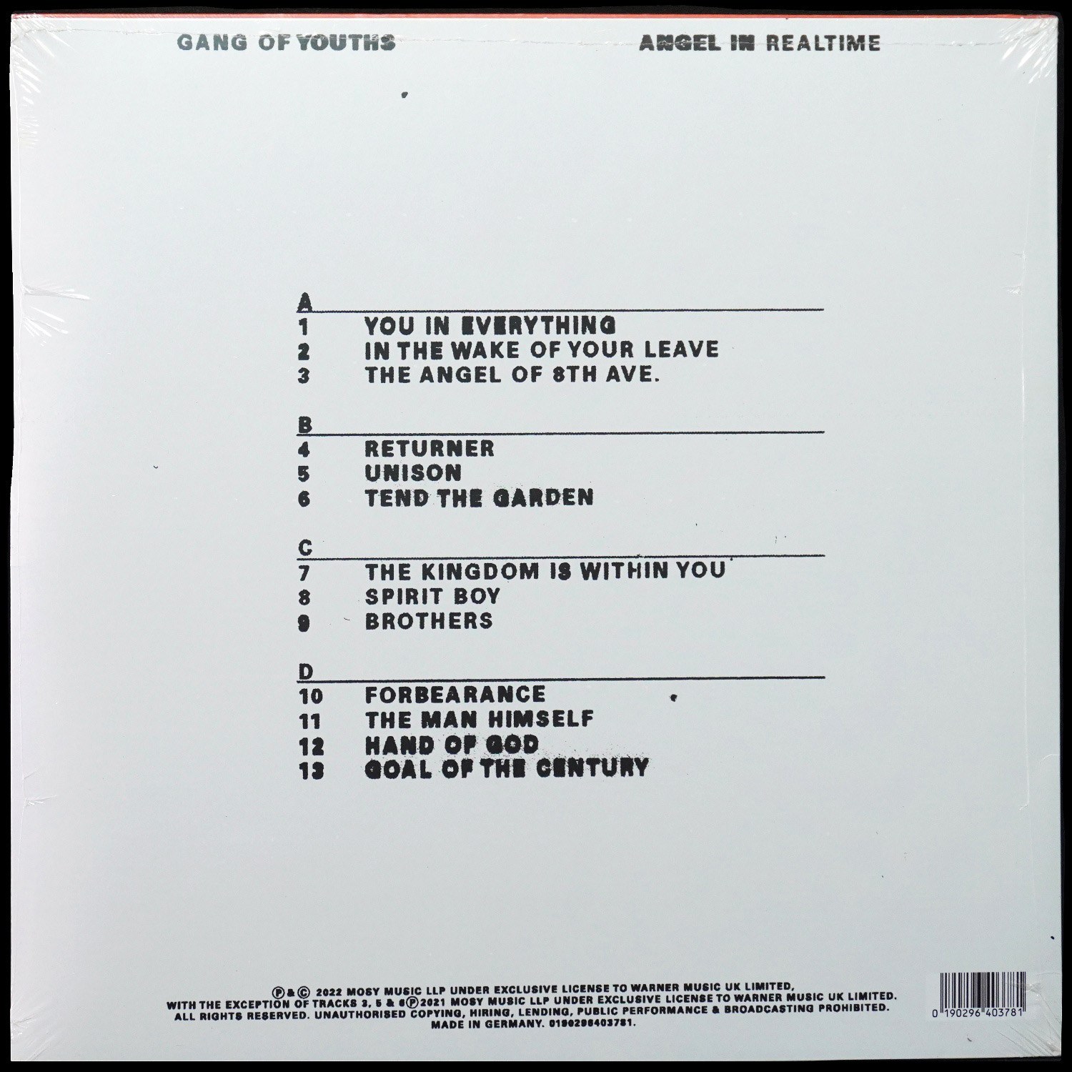 LP Gang of Youths — Angel In Realtime (2LP, цветной винил) фото 2