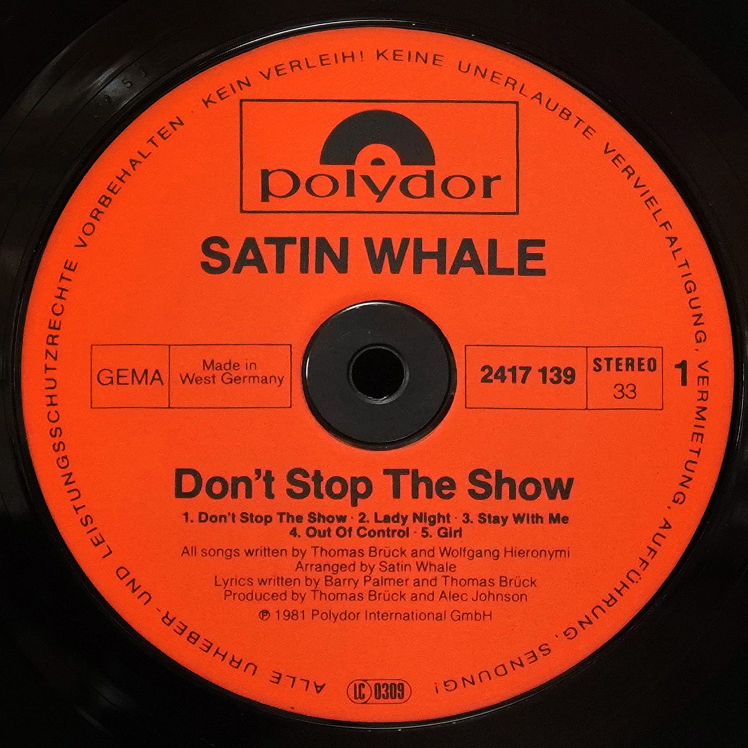 LP Satin Whale — Don't Stop The Show фото 2
