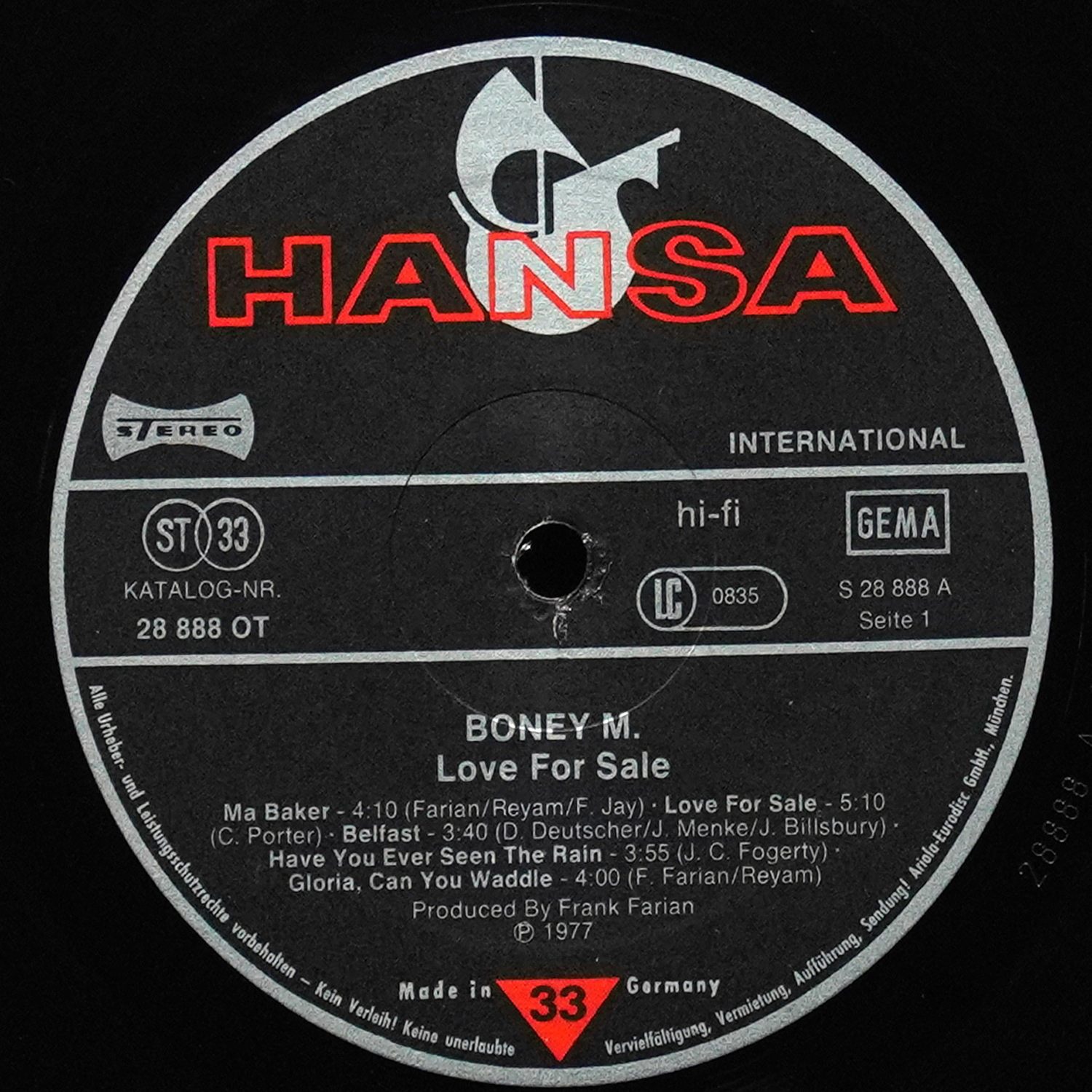 LP Boney M — Love for Sale фото 2