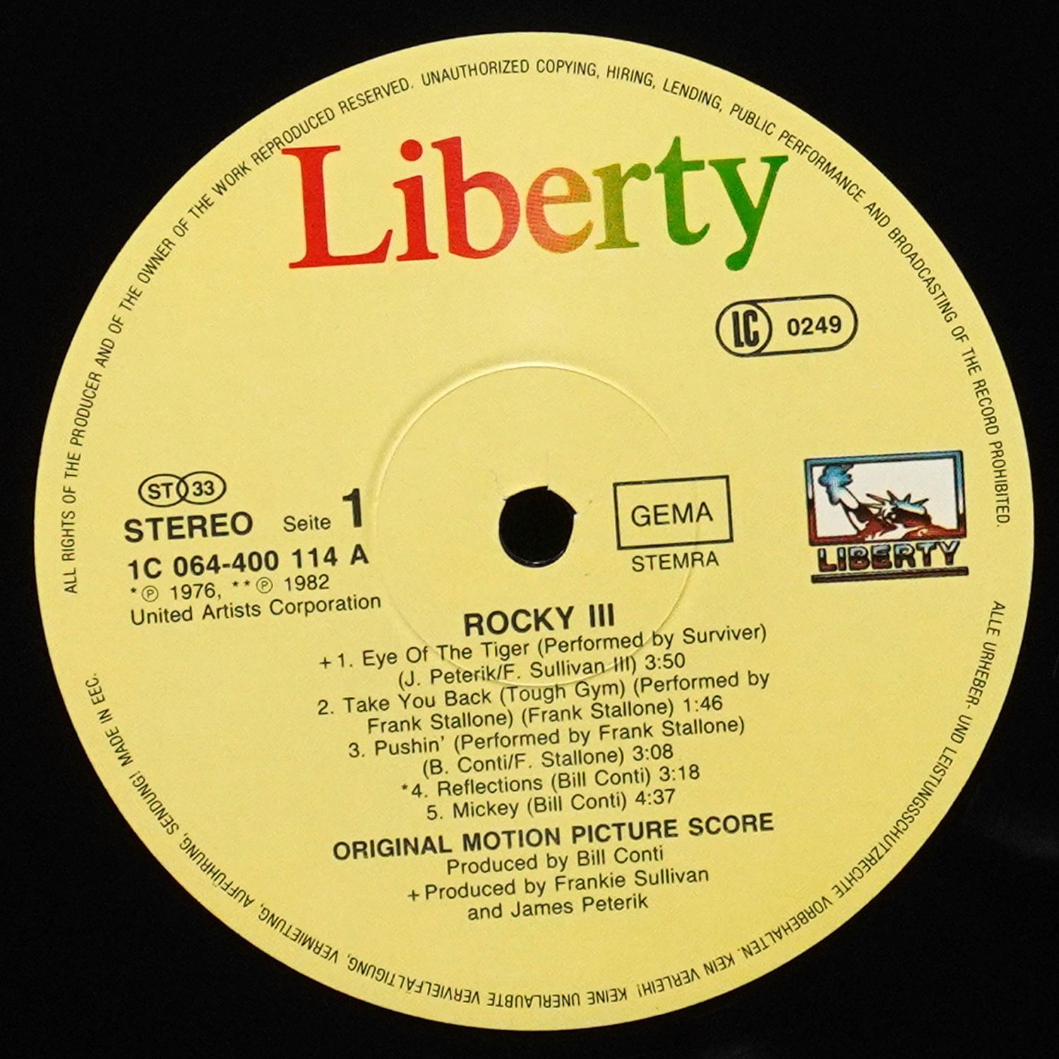 LP Bill Conti — Rocky III (Original Motion Picture Score) фото 3