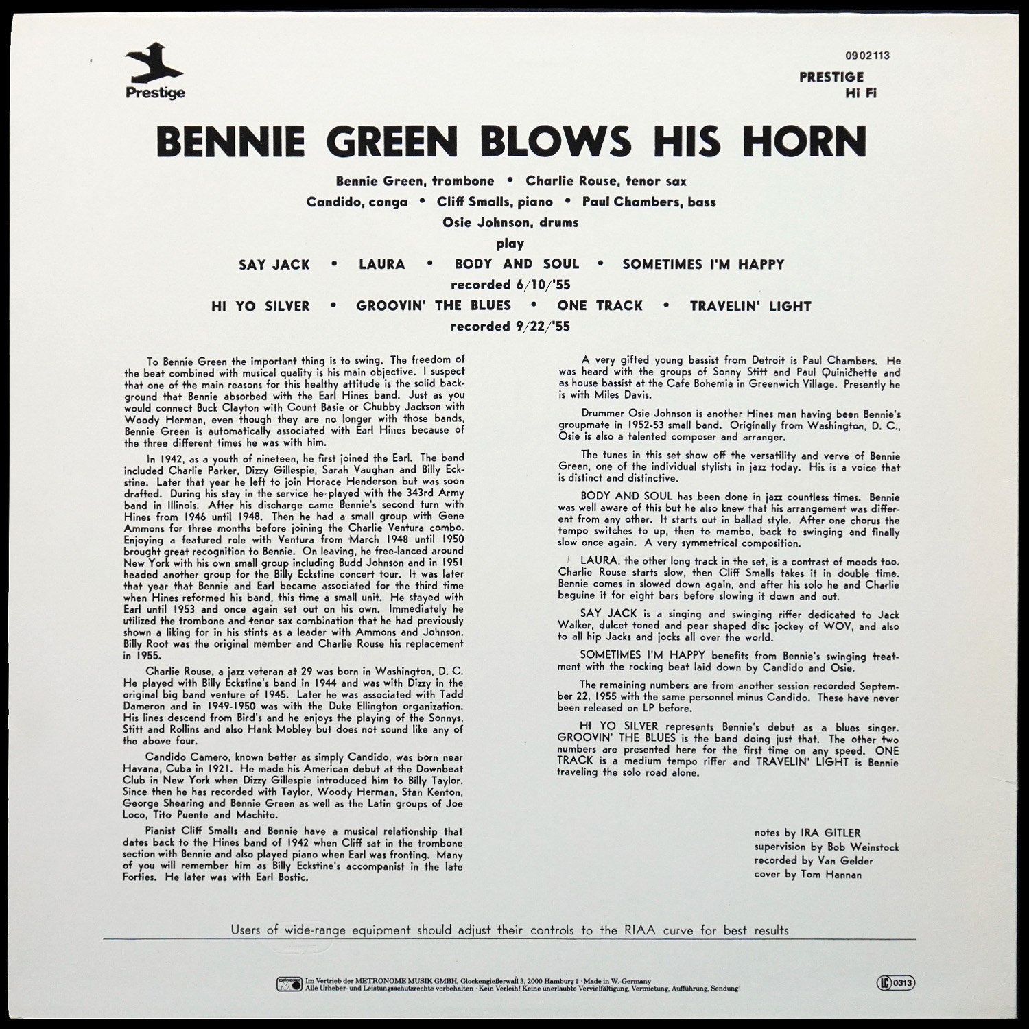 LP Bennie Green — Blows His Horn фото 2