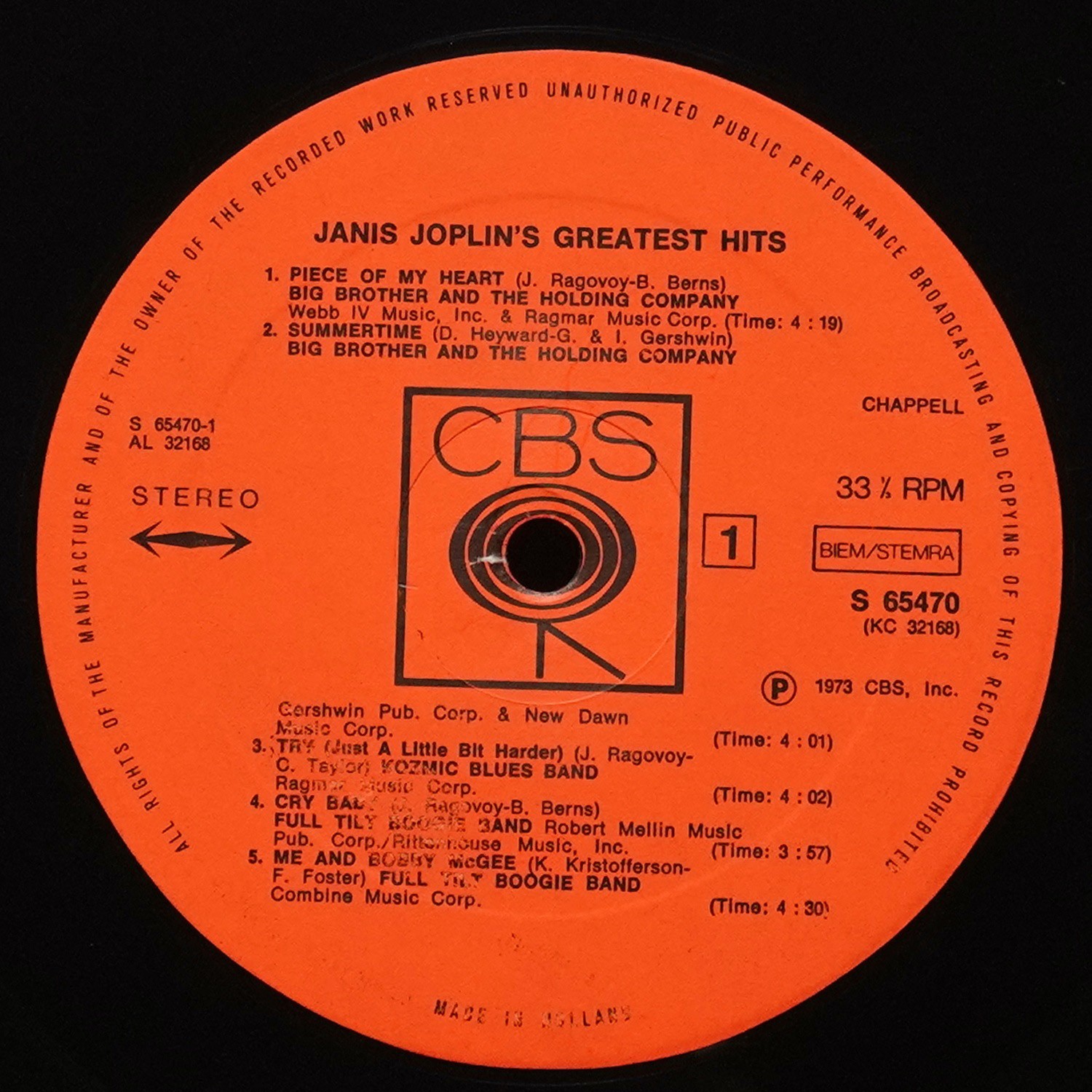 LP Janis Joplin — Janis Joplin's Greatest Hits фото 3