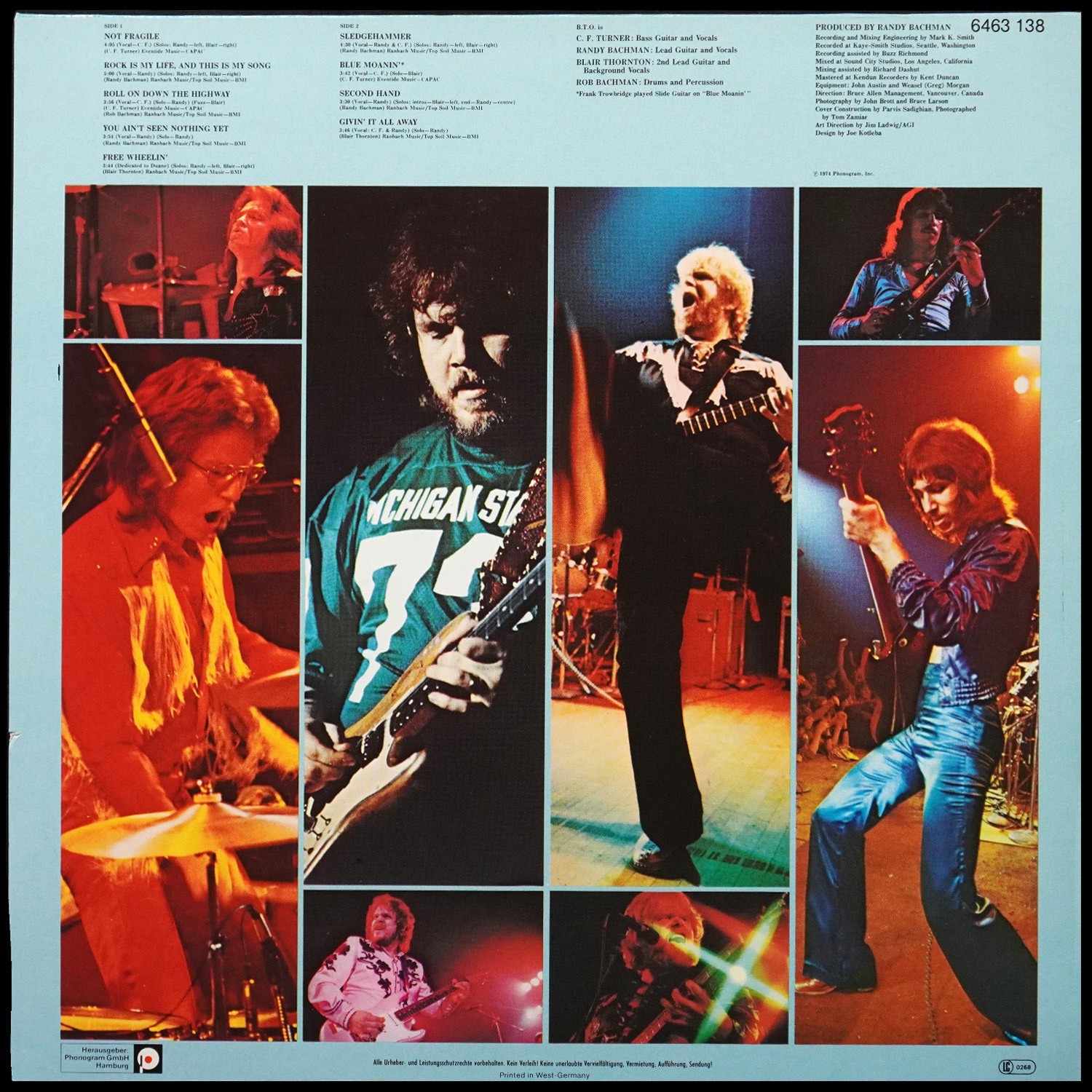 LP Bachman-Turner Overdrive — Not Fragile фото 2