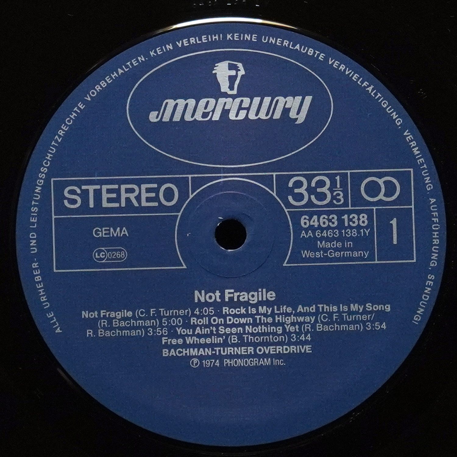 LP Bachman-Turner Overdrive — Not Fragile фото 3
