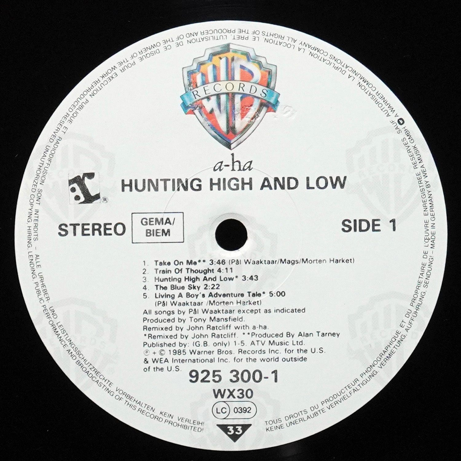 LP A-ha — Hunting High And Low фото 3