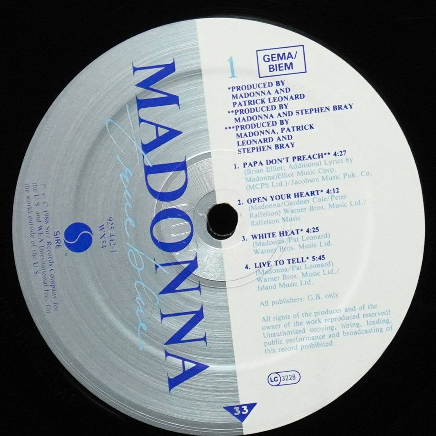 LP Madonna — True Blue фото 3