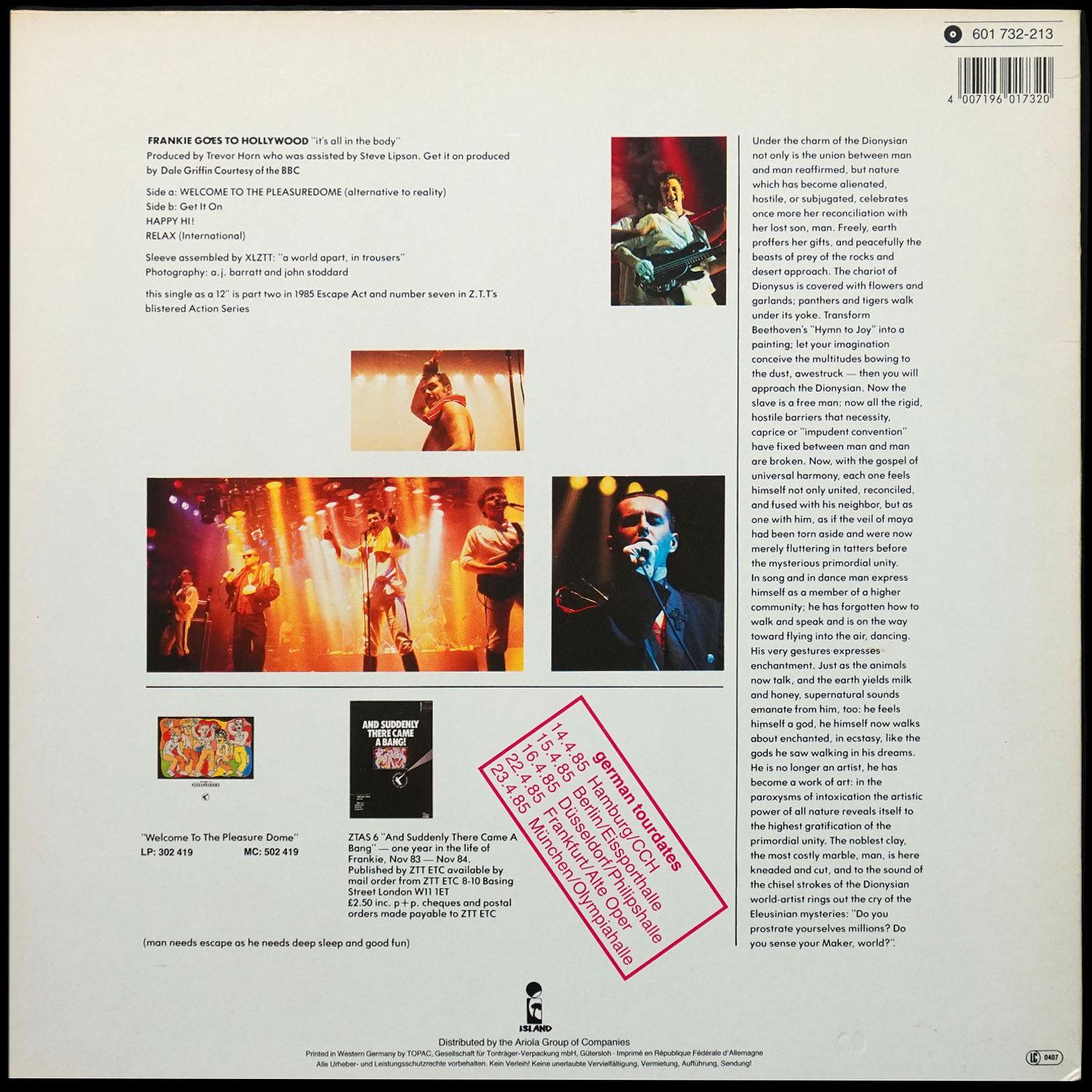 LP Frankie Goes To Hollywood — Welcome To The Pleasuredome (макси сингл) фото 2