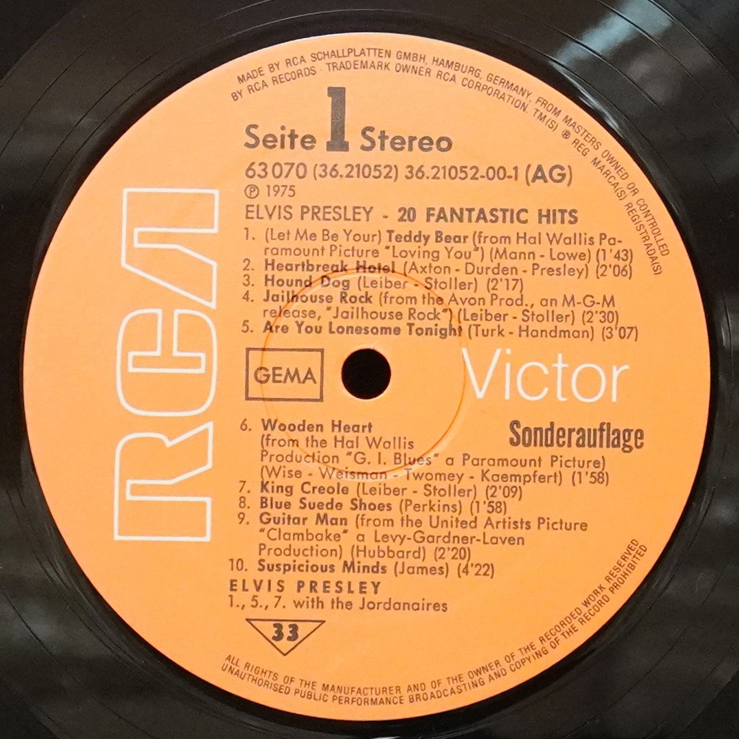 LP Elvis Presley — 20 Fantastic Hits (клубное издание) фото 2