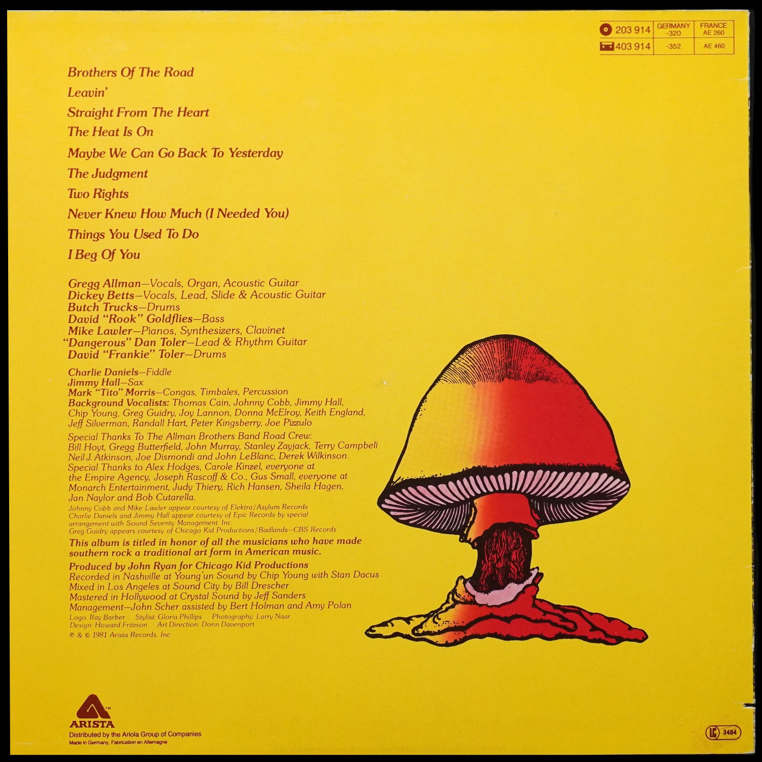 LP Allman Brothers Band — Brothers Of The Road фото 2