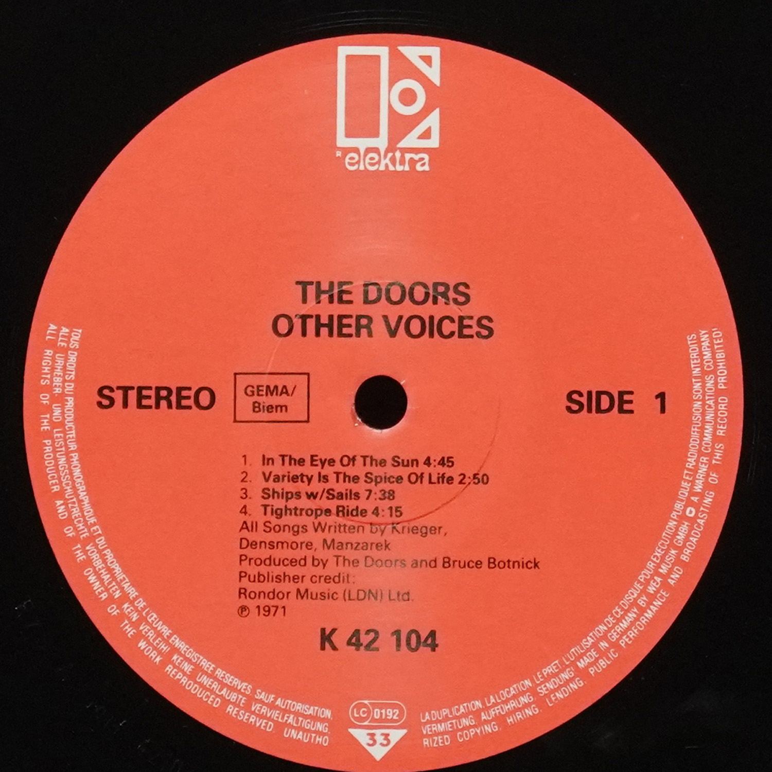 LP Doors — Other Voices фото 3