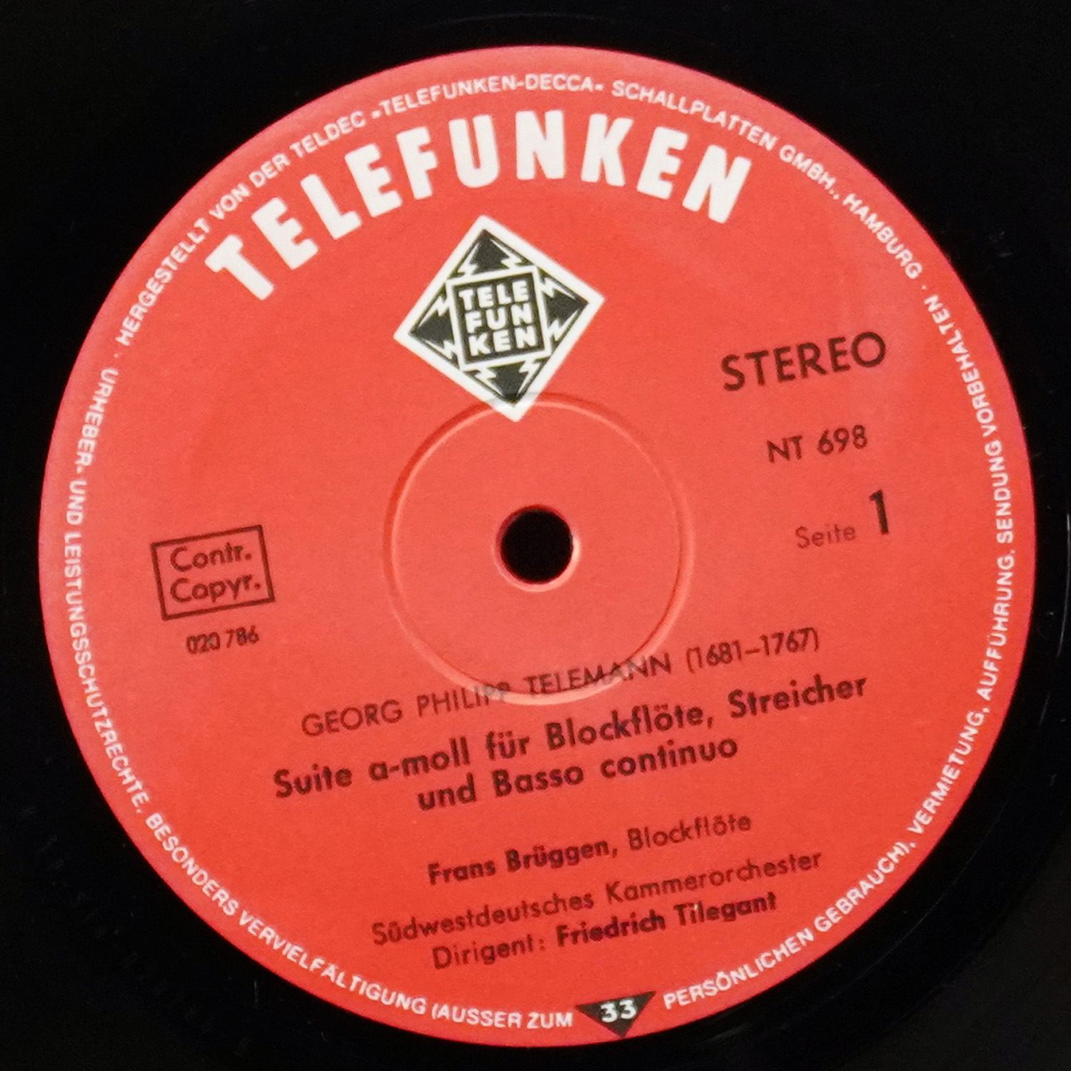 LP Frans Bruggen — Georg Philipp Telemann: Blockflotenwerke фото 2