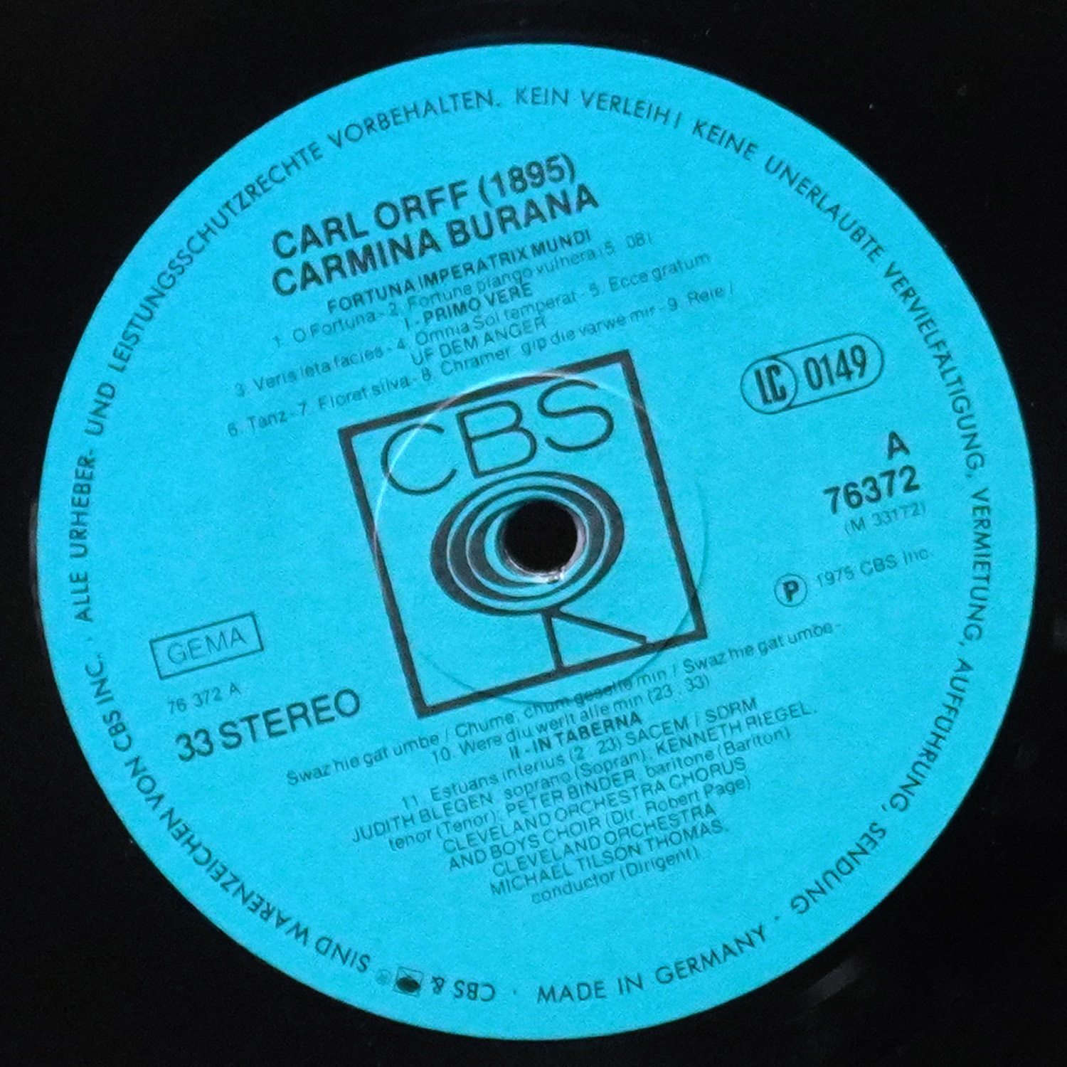 LP Michael Tilson Thomas — Carl Orff: Carmina Burana фото 2