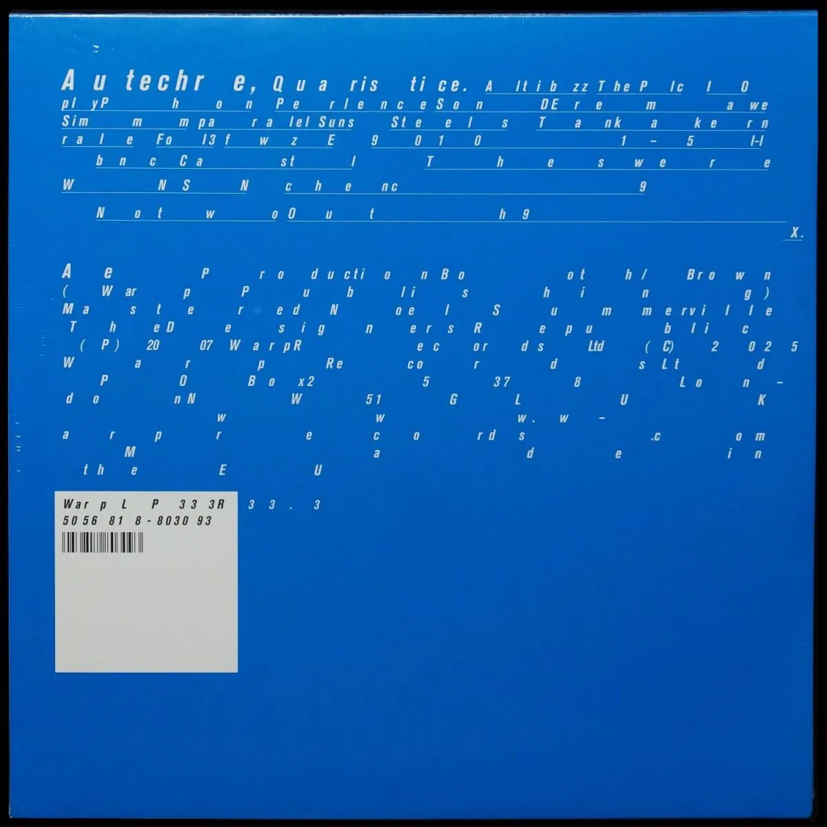 LP Autechre — Quaristice (2LP) фото