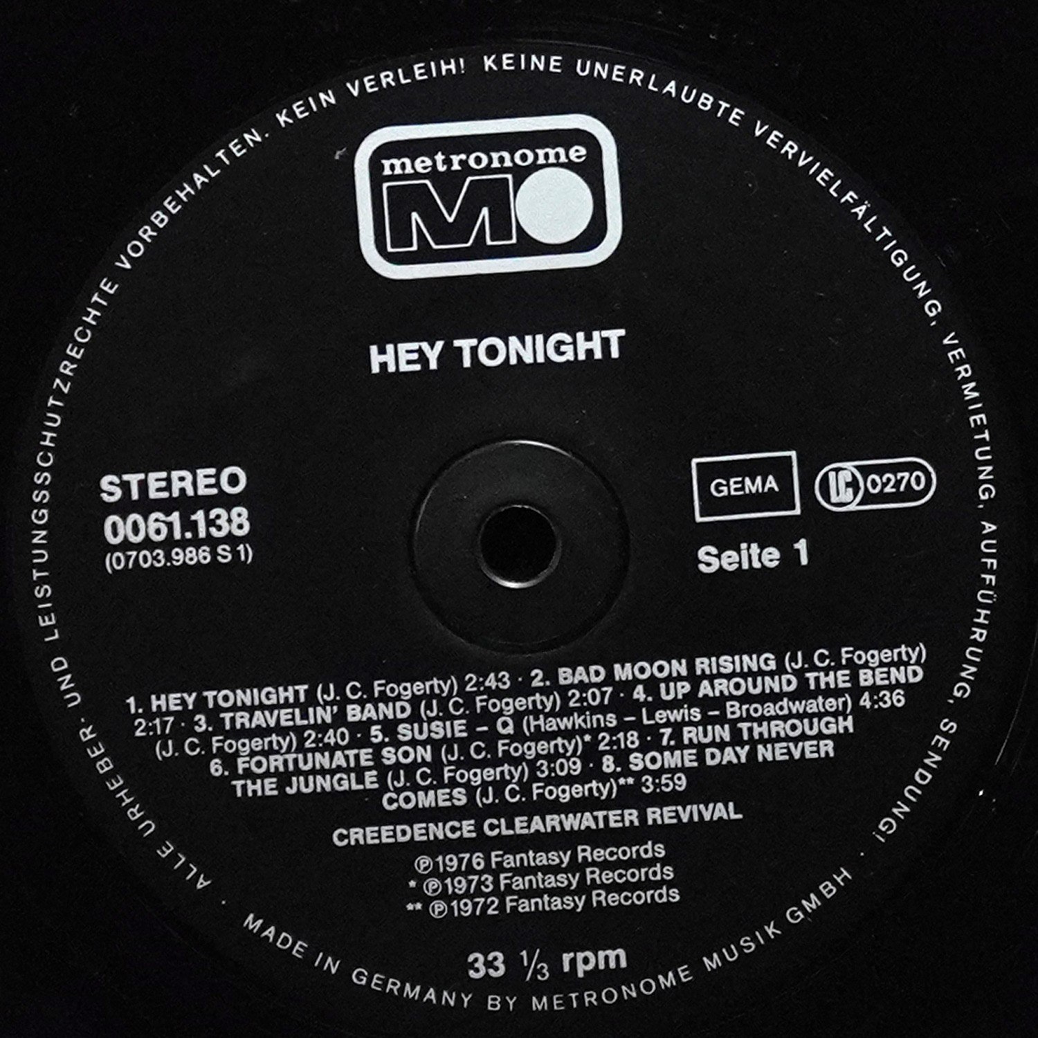 LP Creedence Clearwater Revival — Hey Tonight фото 2