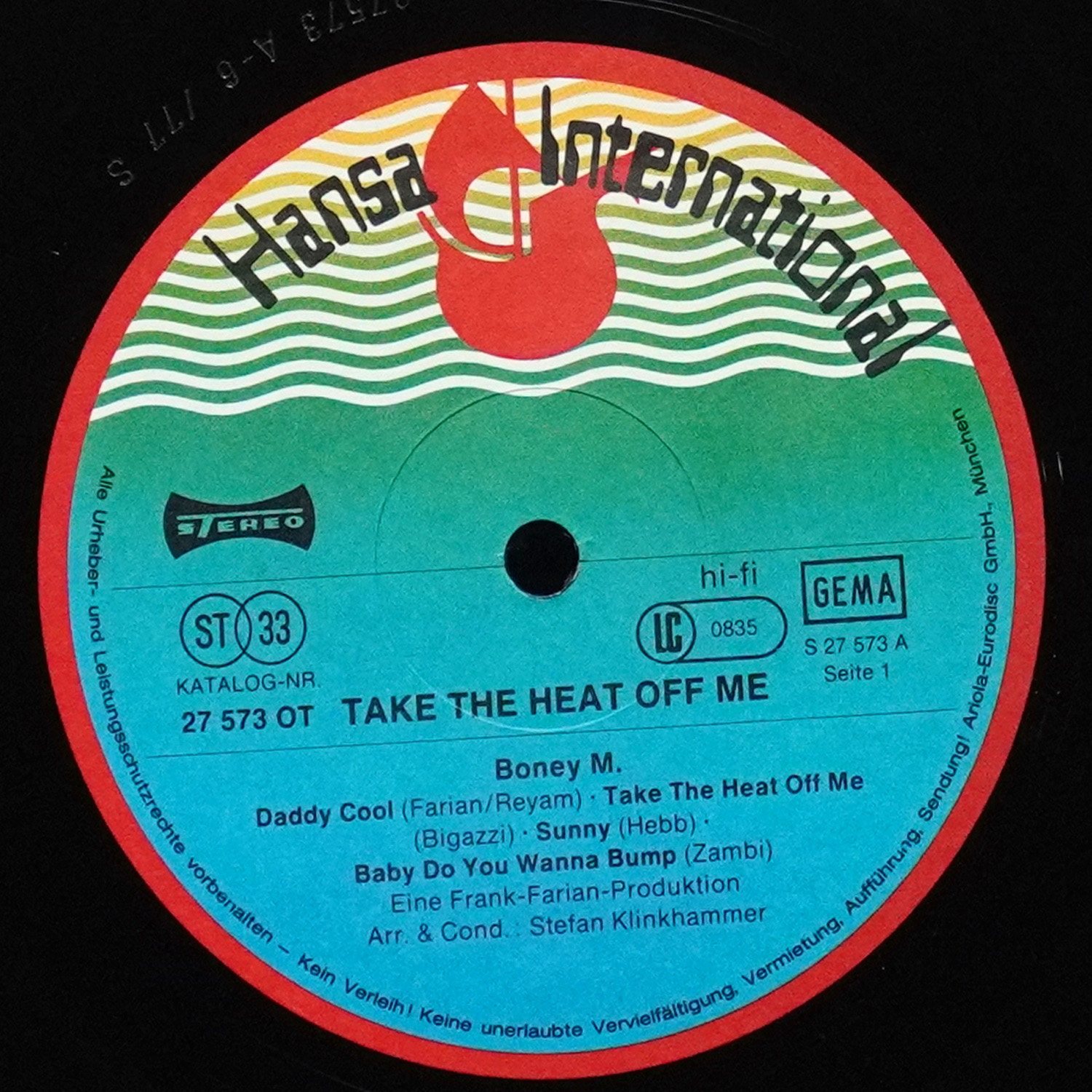 LP Boney M — Take The Heat Off Me фото 3
