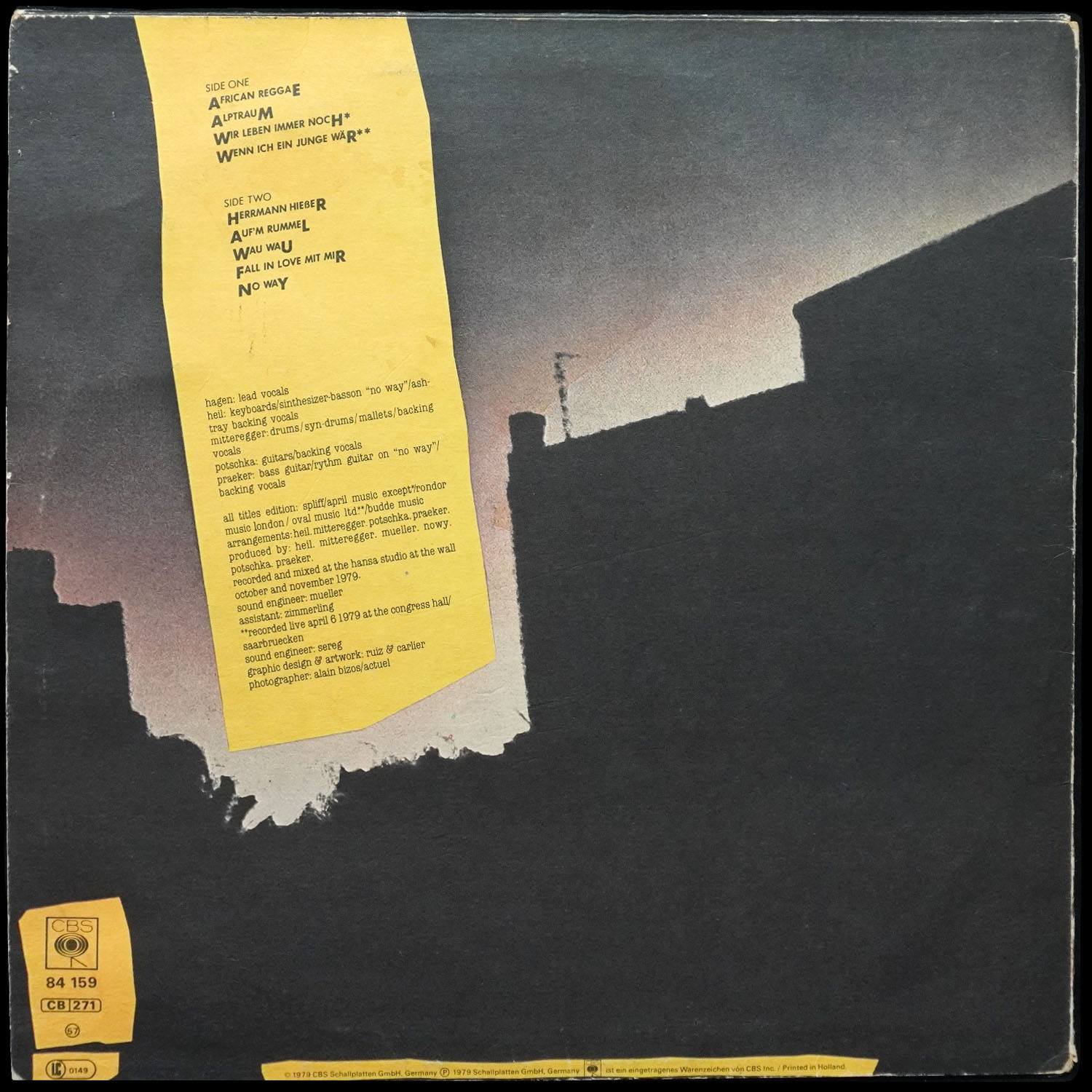 LP Nina Hagen — Unbehagen фото 2