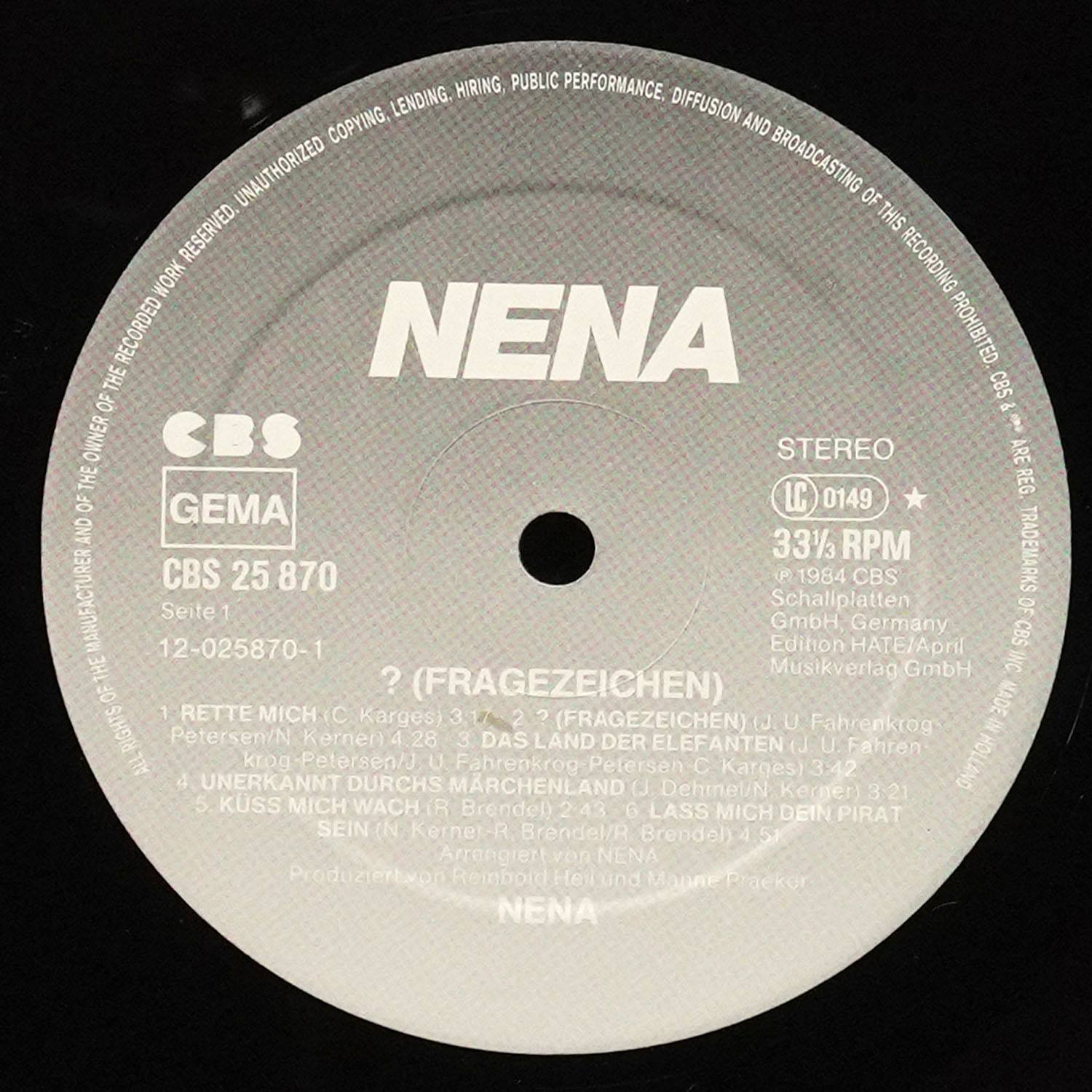 LP Nena — ? (Fragezeichen) фото 3