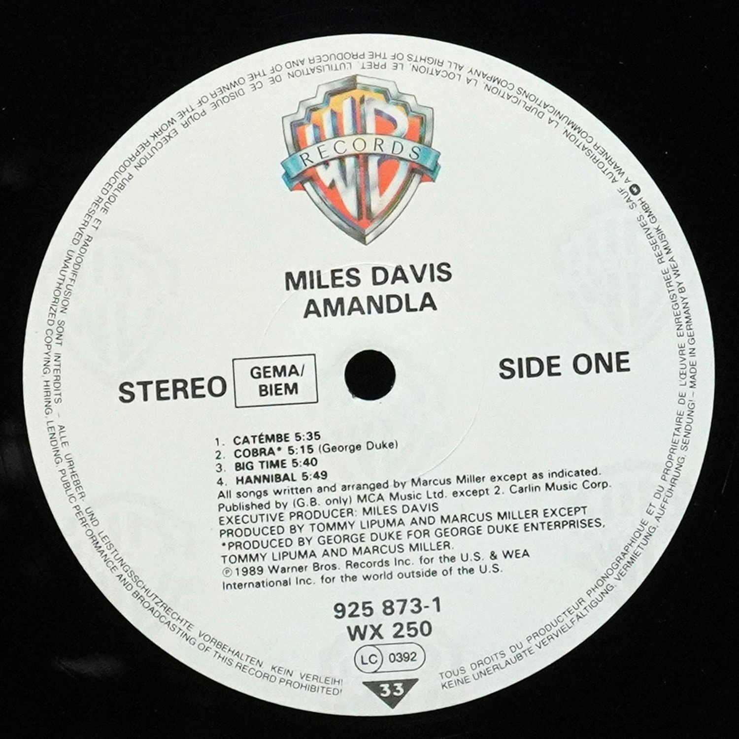 LP Miles Davis — Amandla фото 3
