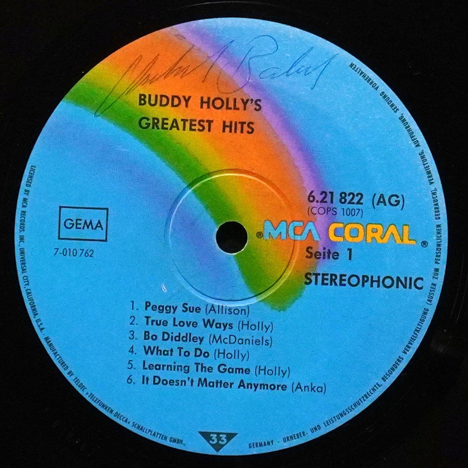 LP Buddy Holly — Buddy Holly's Greatest Hits фото 2