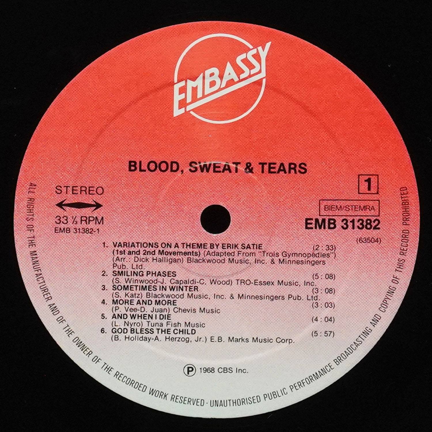 LP Blood, Sweat And Tears — Blood, Sweat & Tears фото 2