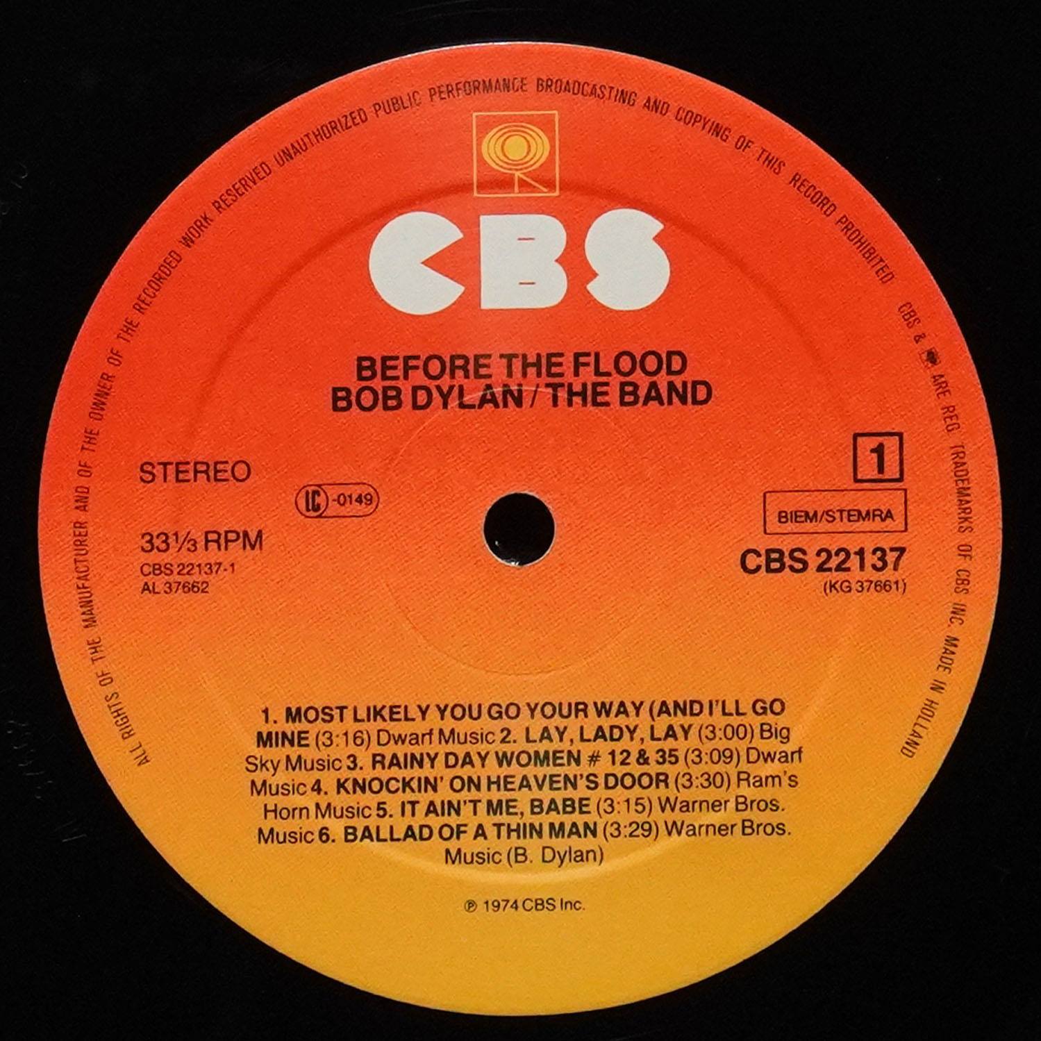 LP Bob Dylan — Before The Flood (2LP) фото 3