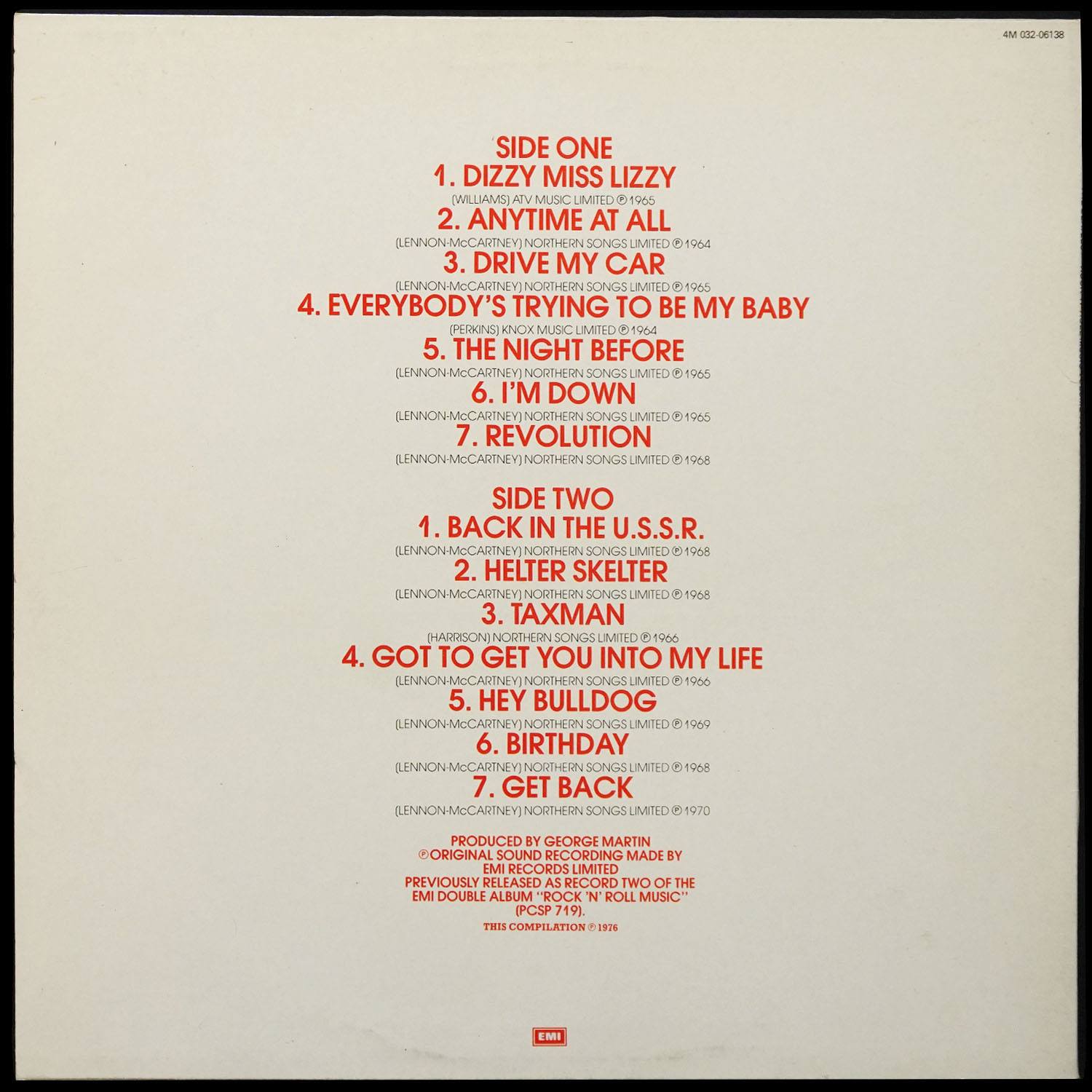LP Beatles — Rock 'n' Roll Music Vol. 2 фото 2