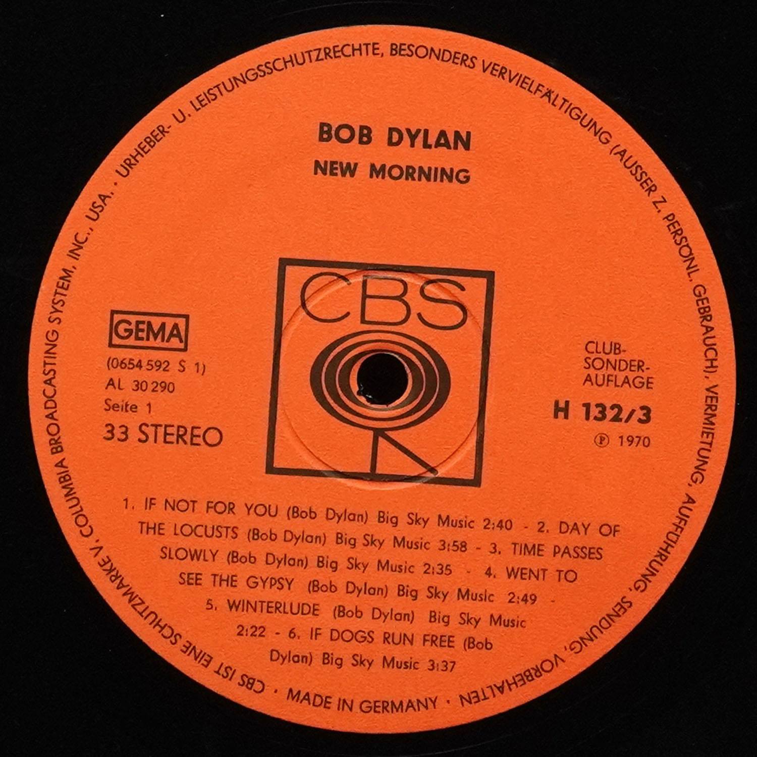 LP Bob Dylan — New Morning (клубное издание) фото 3