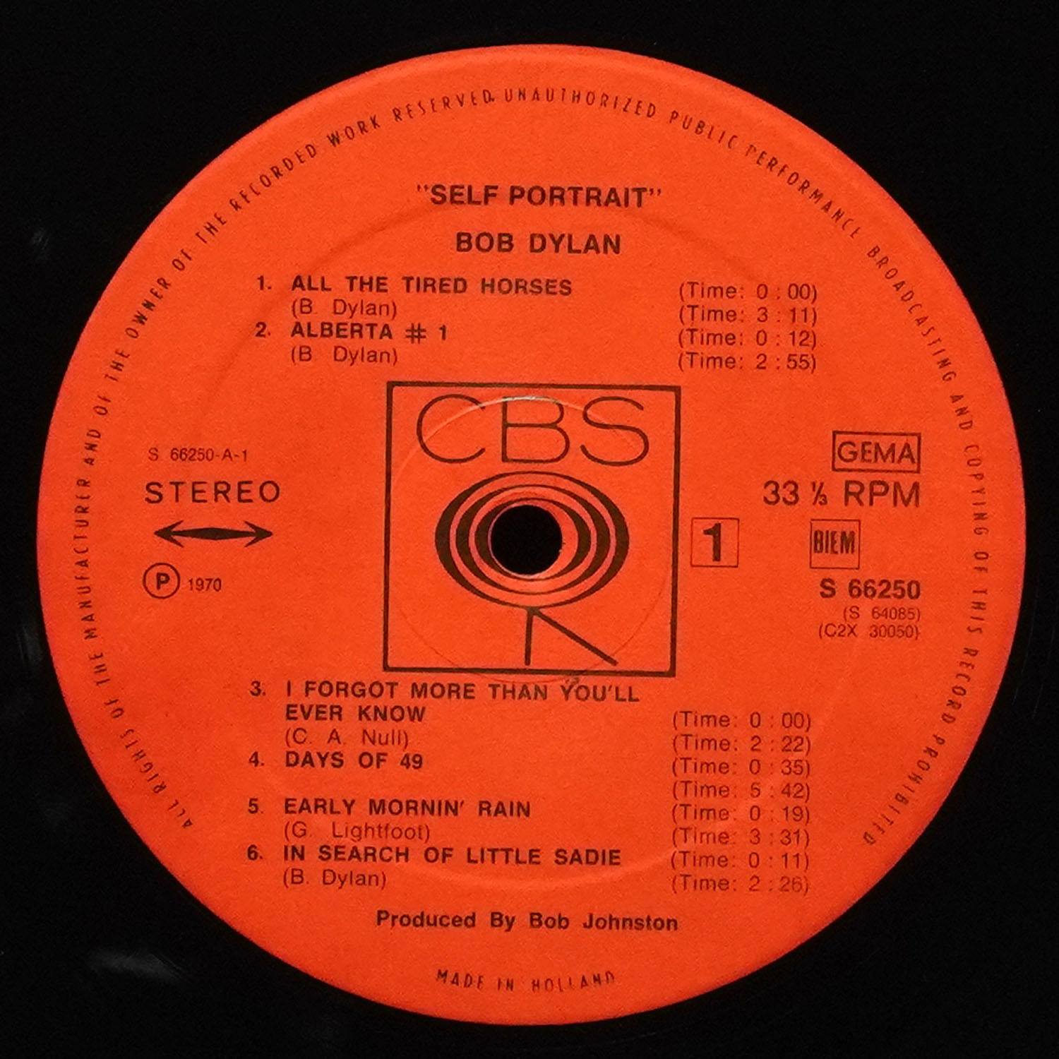 LP Bob Dylan — Self Portrait (2LP) фото 3