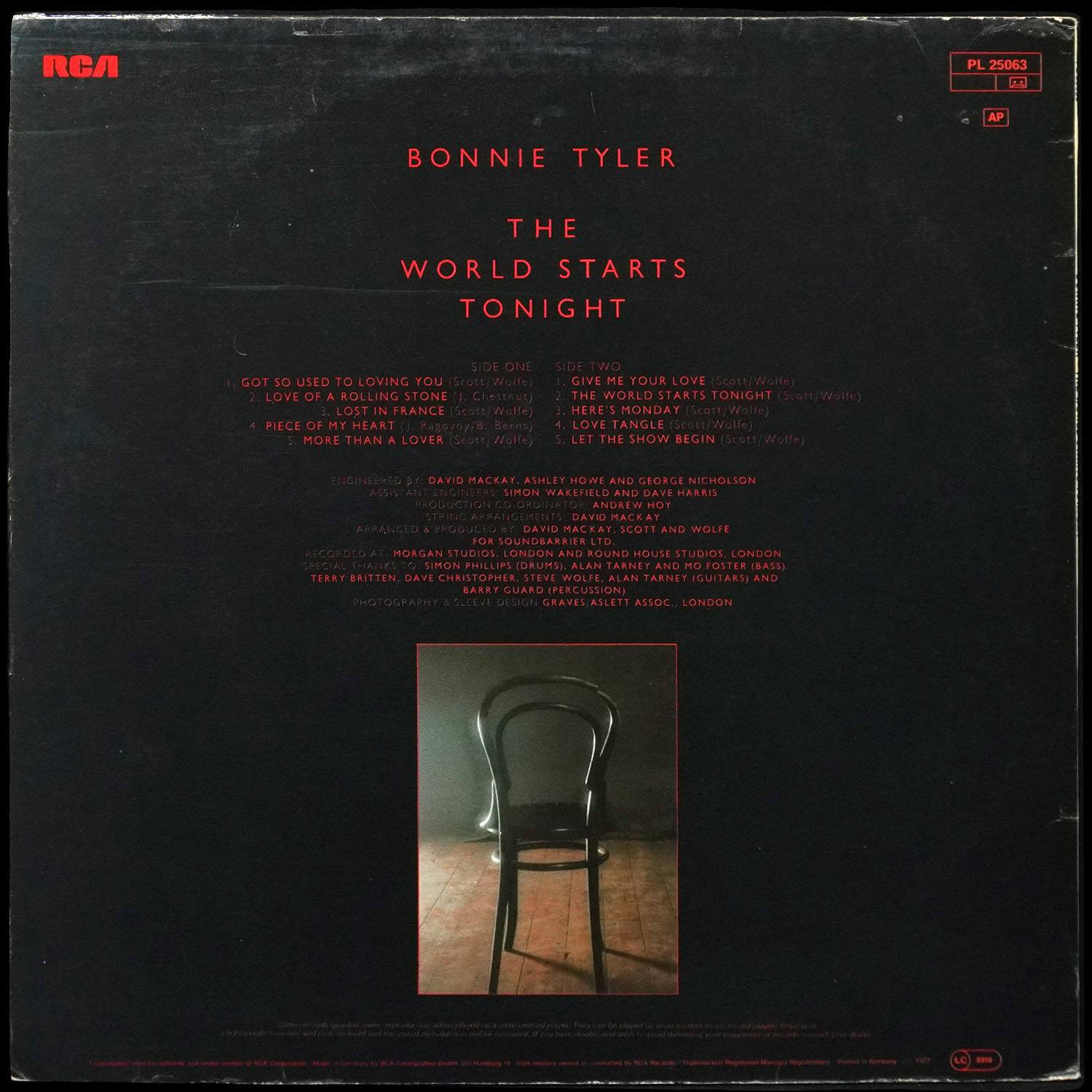 LP Bonnie Tyler — World Starts Tonight фото 2