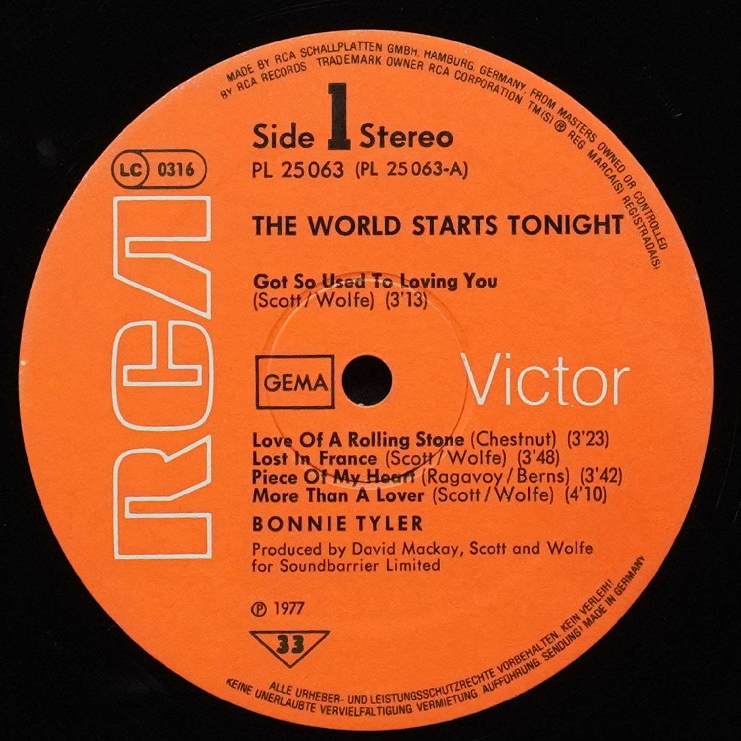 LP Bonnie Tyler — World Starts Tonight фото 3