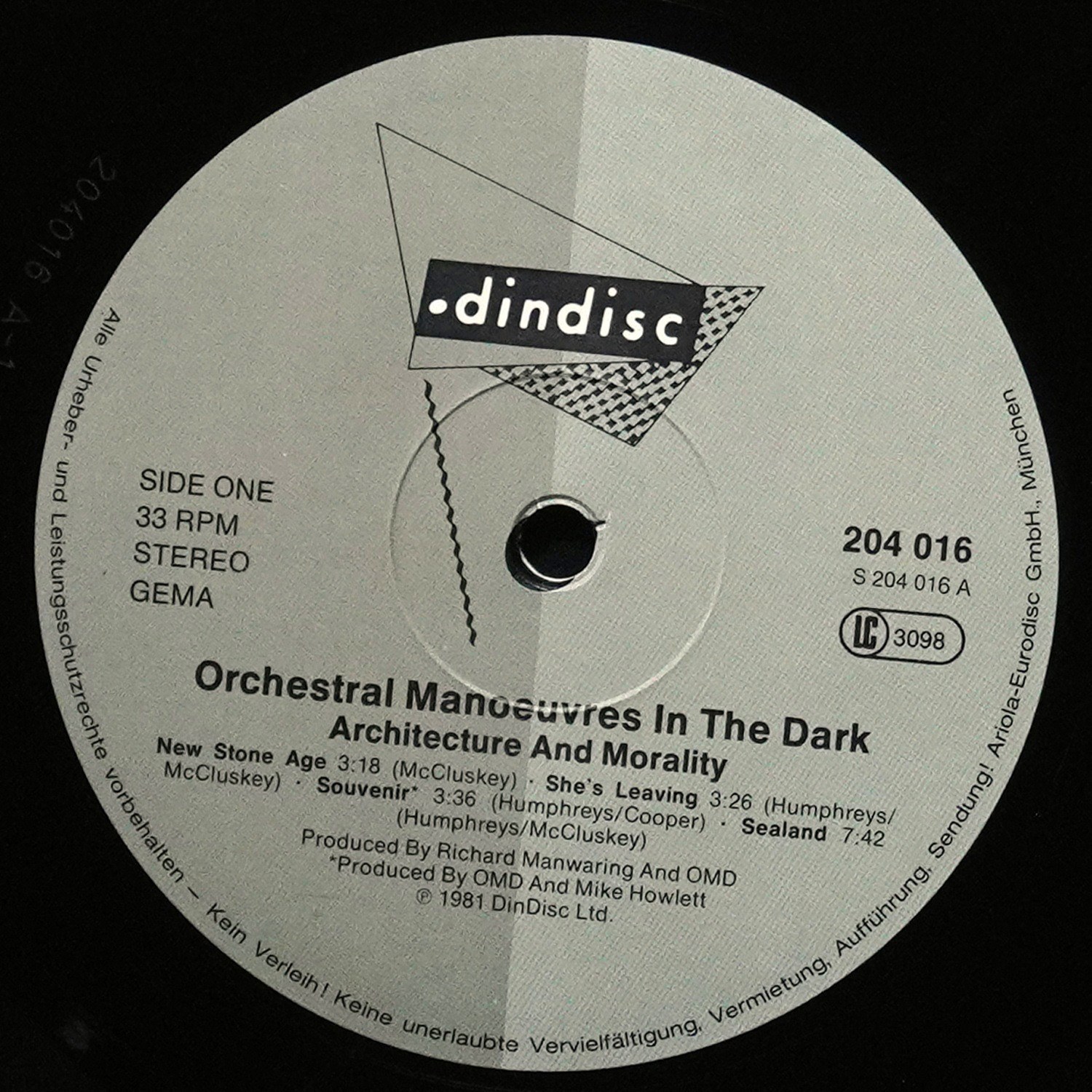 LP Orchestral Manoeuvres In The Dark — Architecture & Morality фото 2