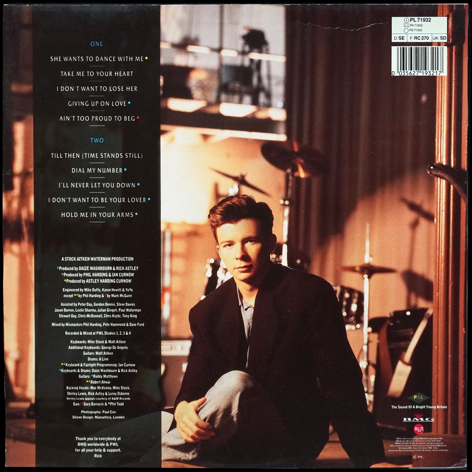 LP Rick Astley — Hold Me In Your Arms фото 2