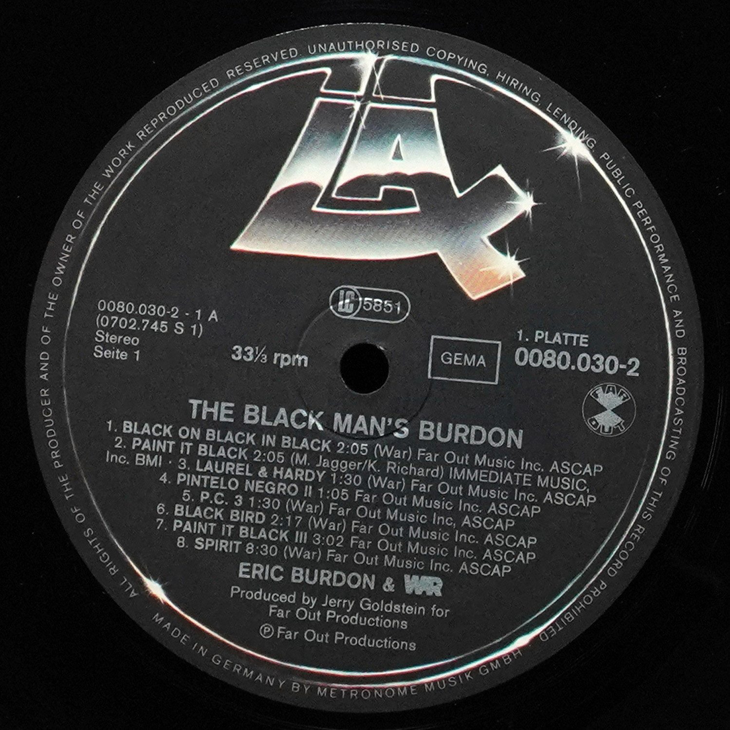 LP Eric Burdon & War — Black-Man's Burdon (2LP) фото 3
