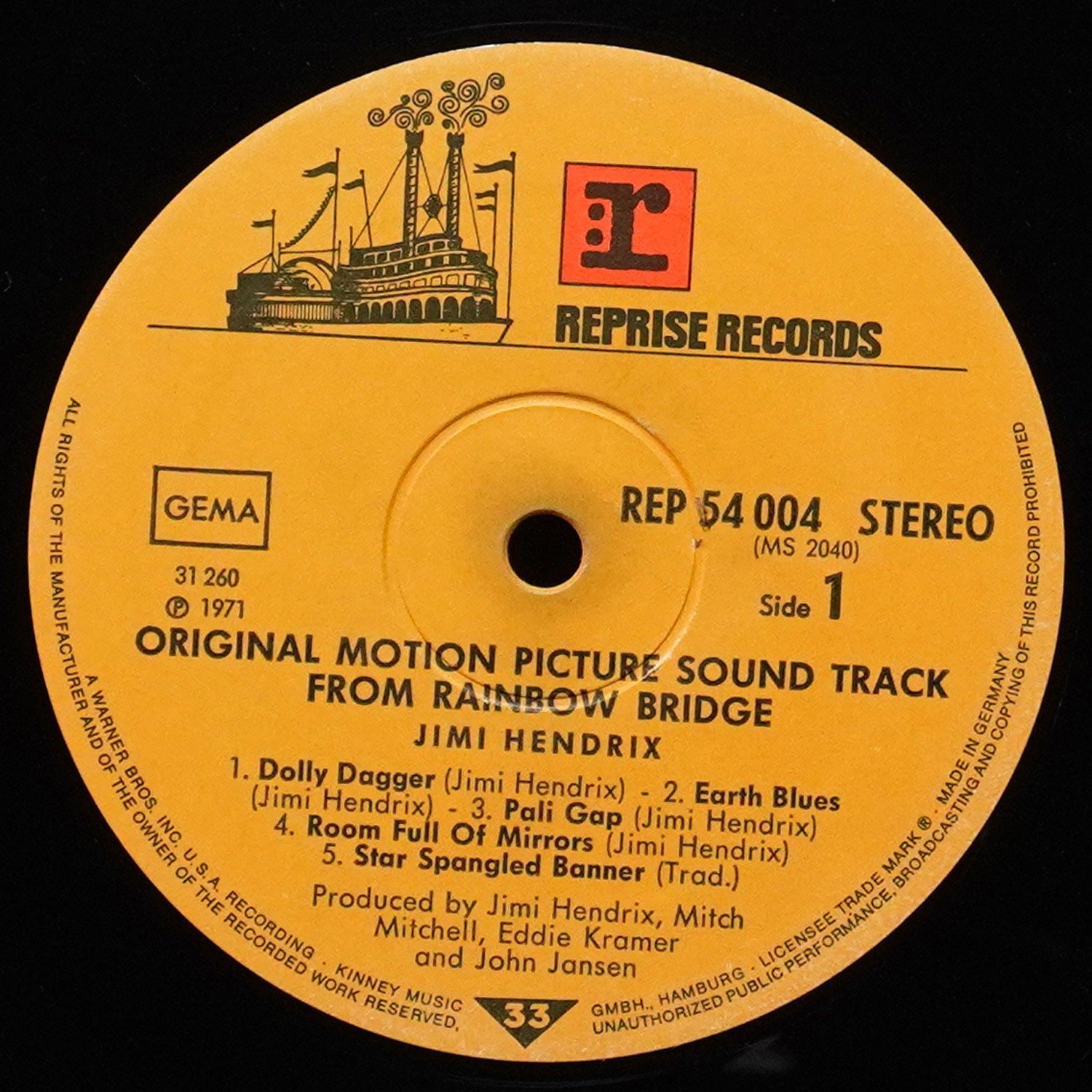 LP Jimi Hendrix — Rainbow Bridge - Original Motion Picture Sound Track фото 3
