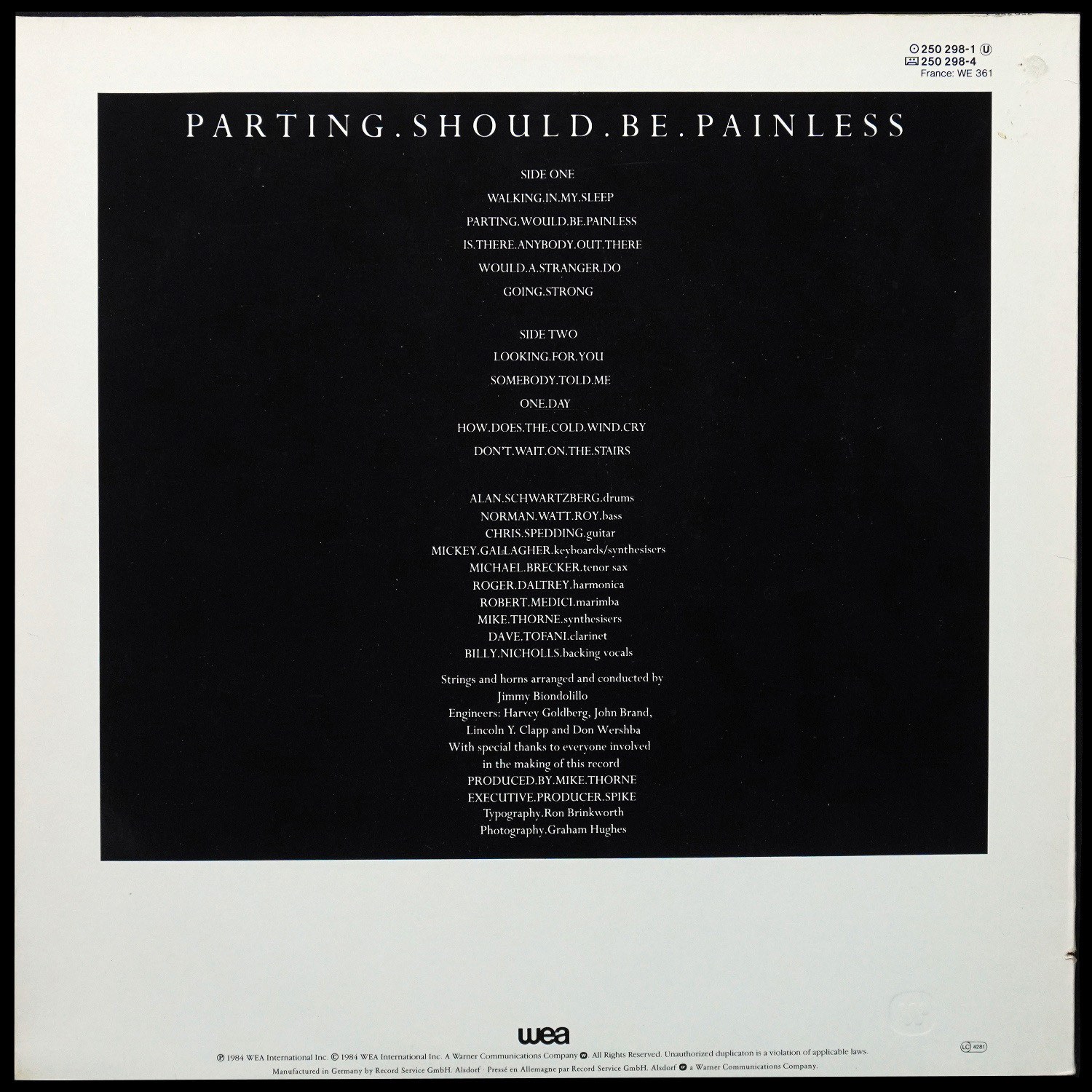 LP Roger Daltrey — Parting Should Be Painless фото 2