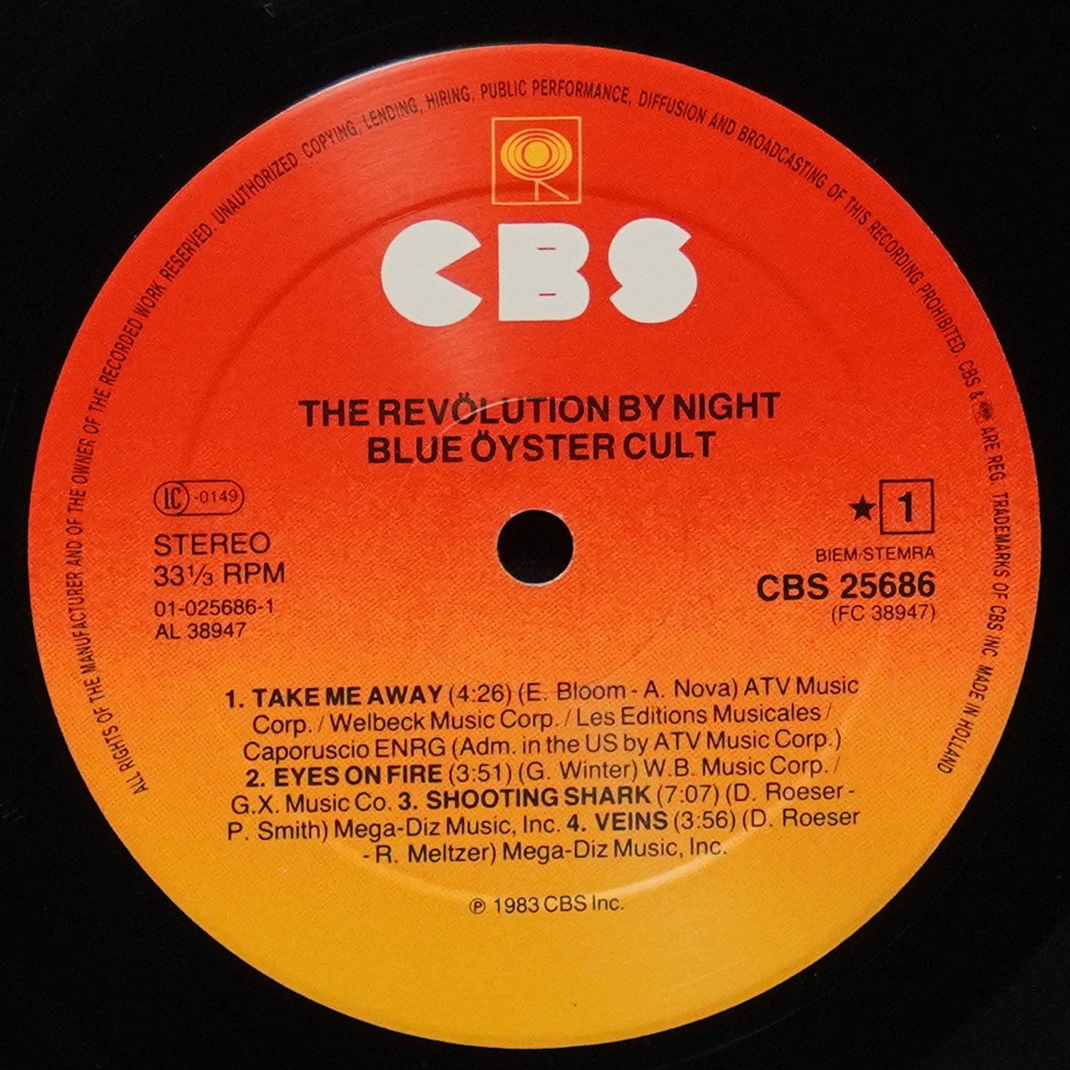 LP Blue Oyster Cult — Revolution By Night фото 3