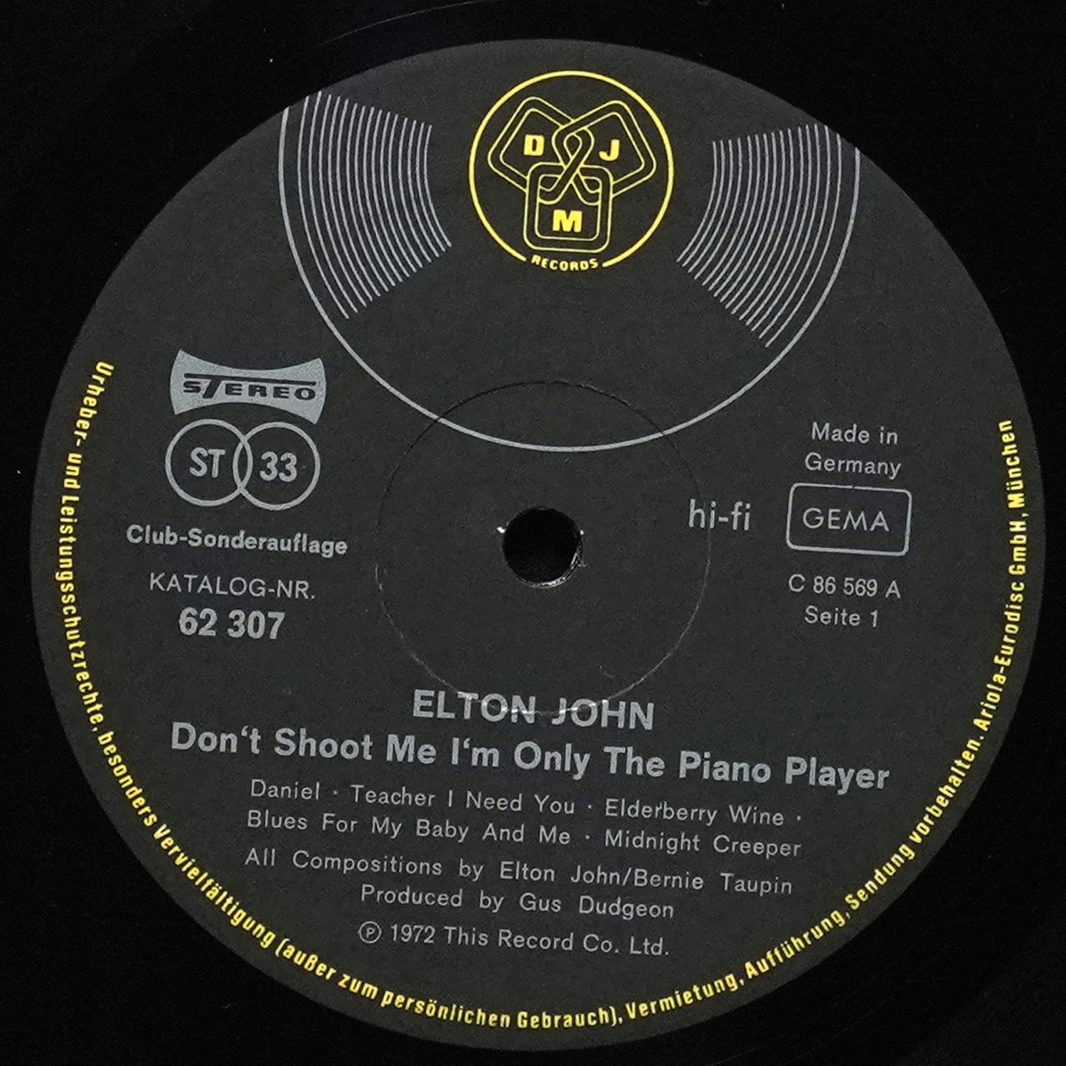 LP Elton John — Don't Shoot Me I'm Only The Piano Player (клубное издание) фото 3
