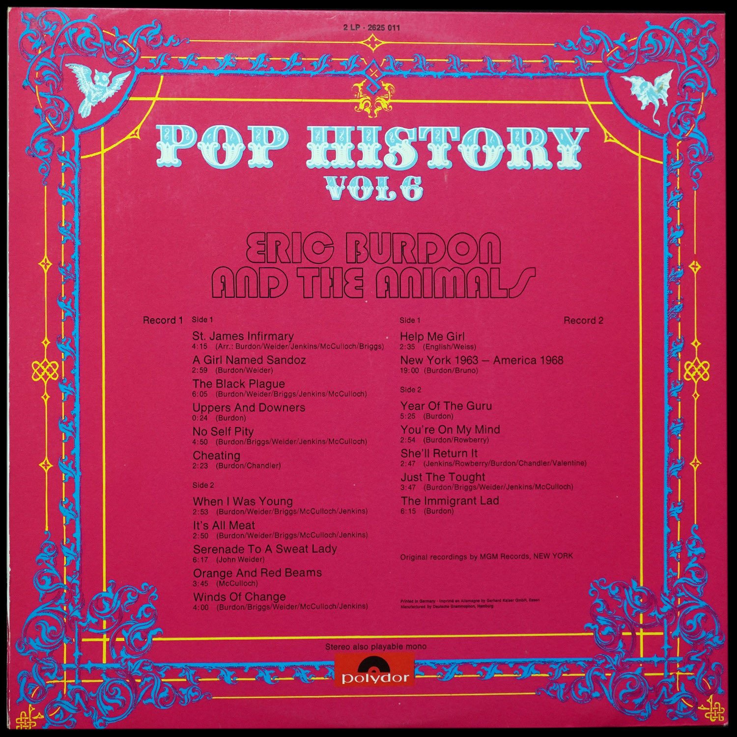 LP Eric Burdon & The Animals — Pop History Vol 6 (2LP) фото 2