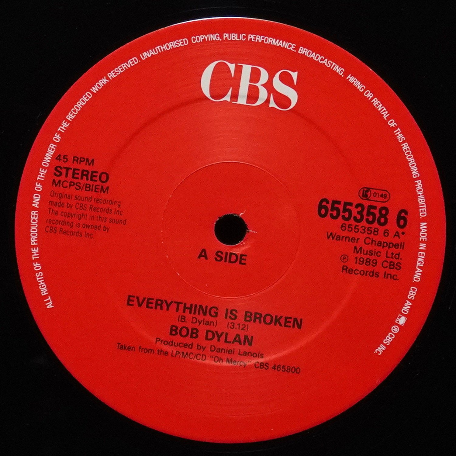 LP Bob Dylan — Everything Is Broken (макси сингл) фото 2