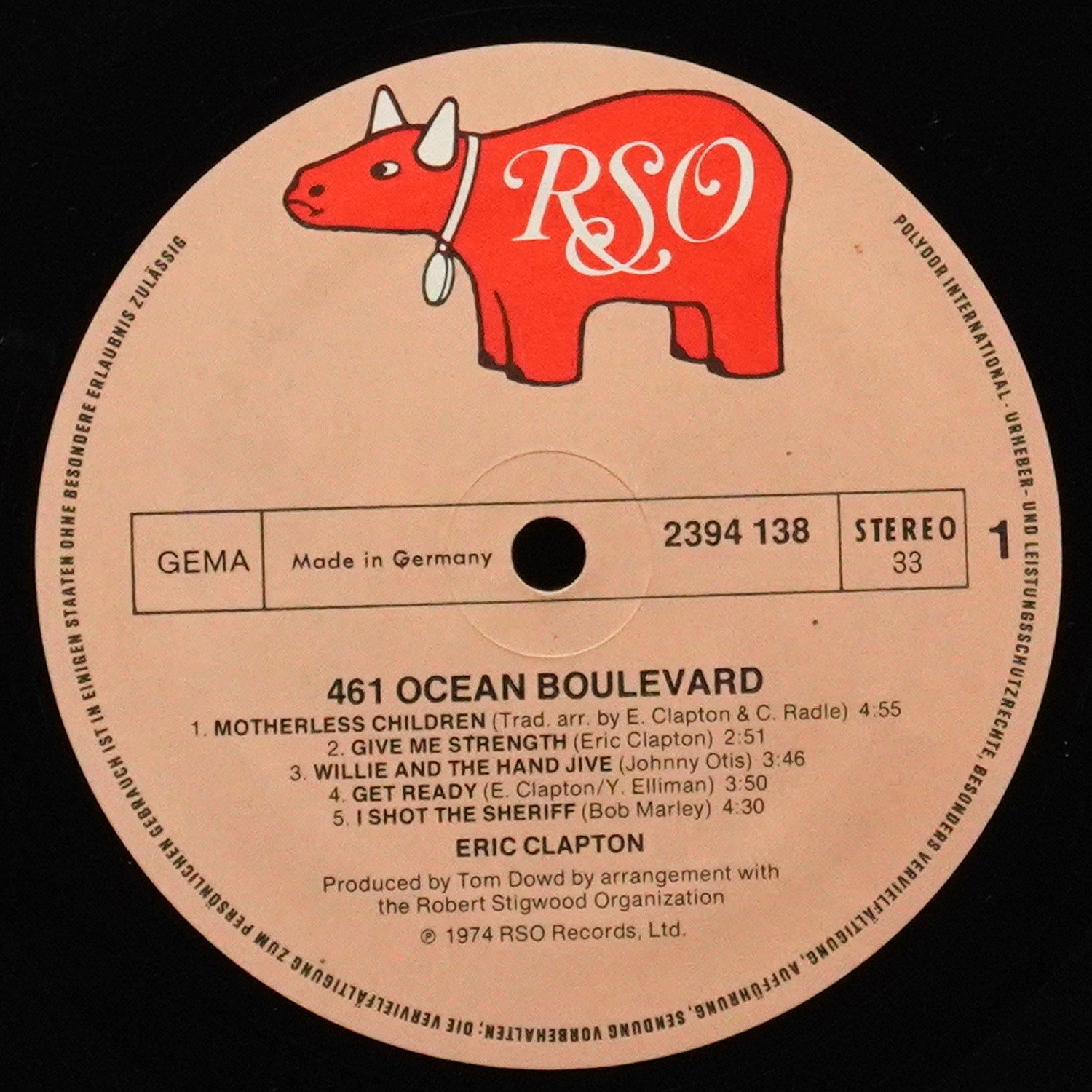 LP Eric Clapton — 461 Ocean Boulevard фото 3